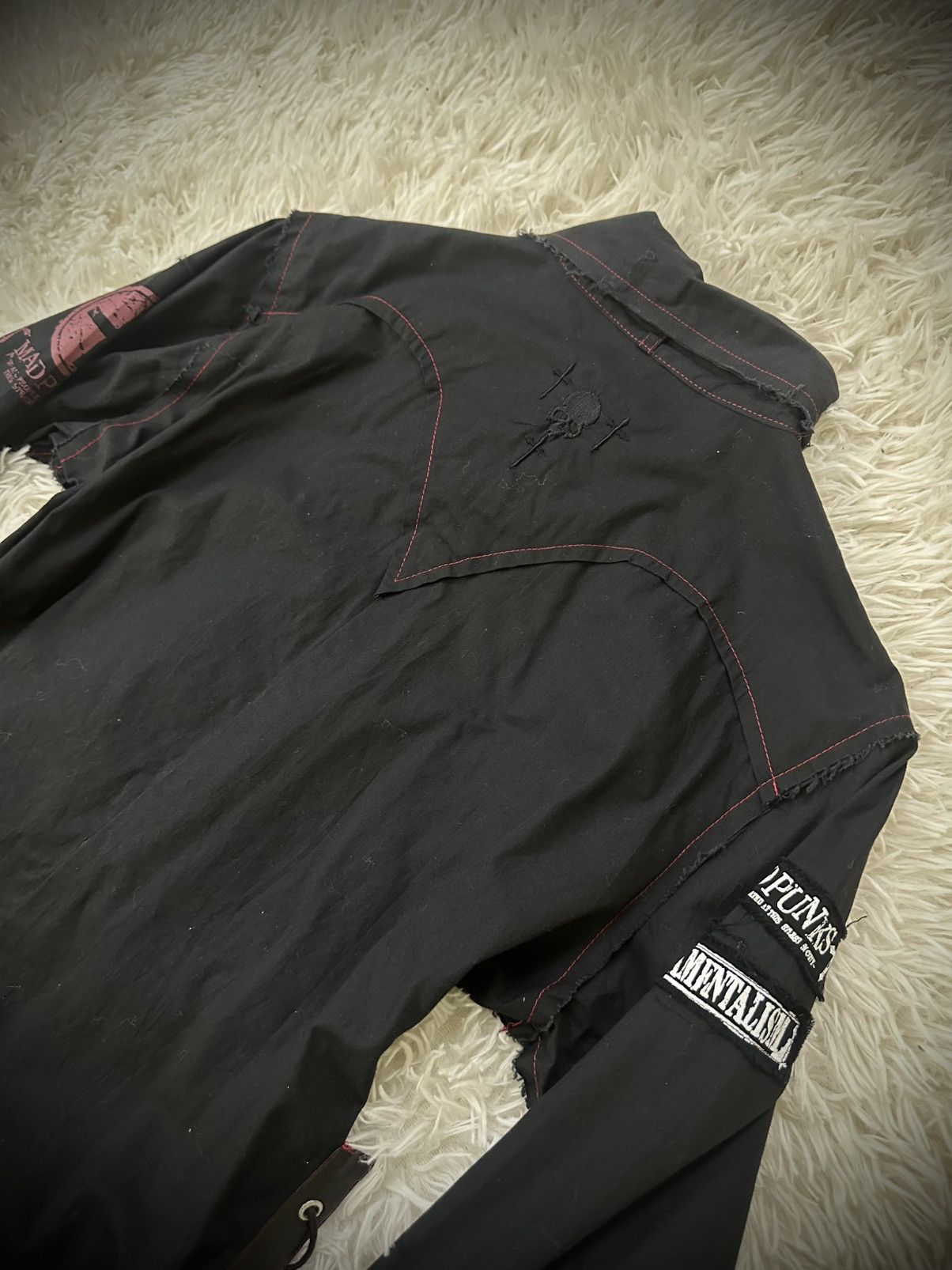 KMRii rare 2000s japanese brand MAD PUNK lace up linen vkei linen Size US M / EU 48-50 / 2 - 8 Thumbnail