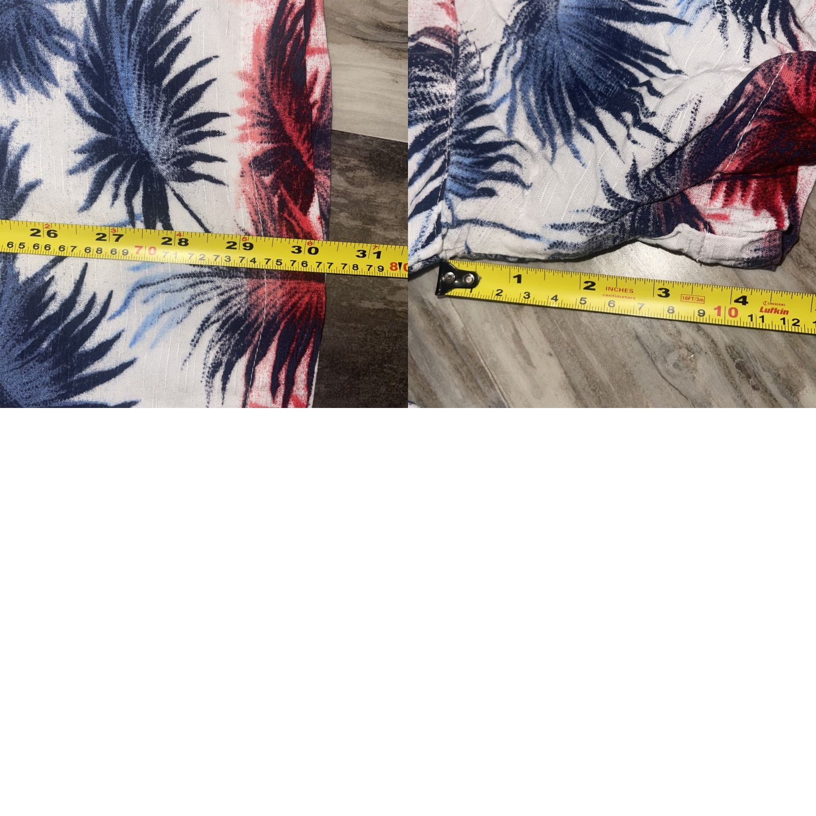 George George Hawaiian Shirt Button-Up Short Sleeve Palm Leaf 100% Rayon Island Floral White Blue Red XL Men’s Pocket Size US XL / EU 56 / 4 - 9 Thumbnail