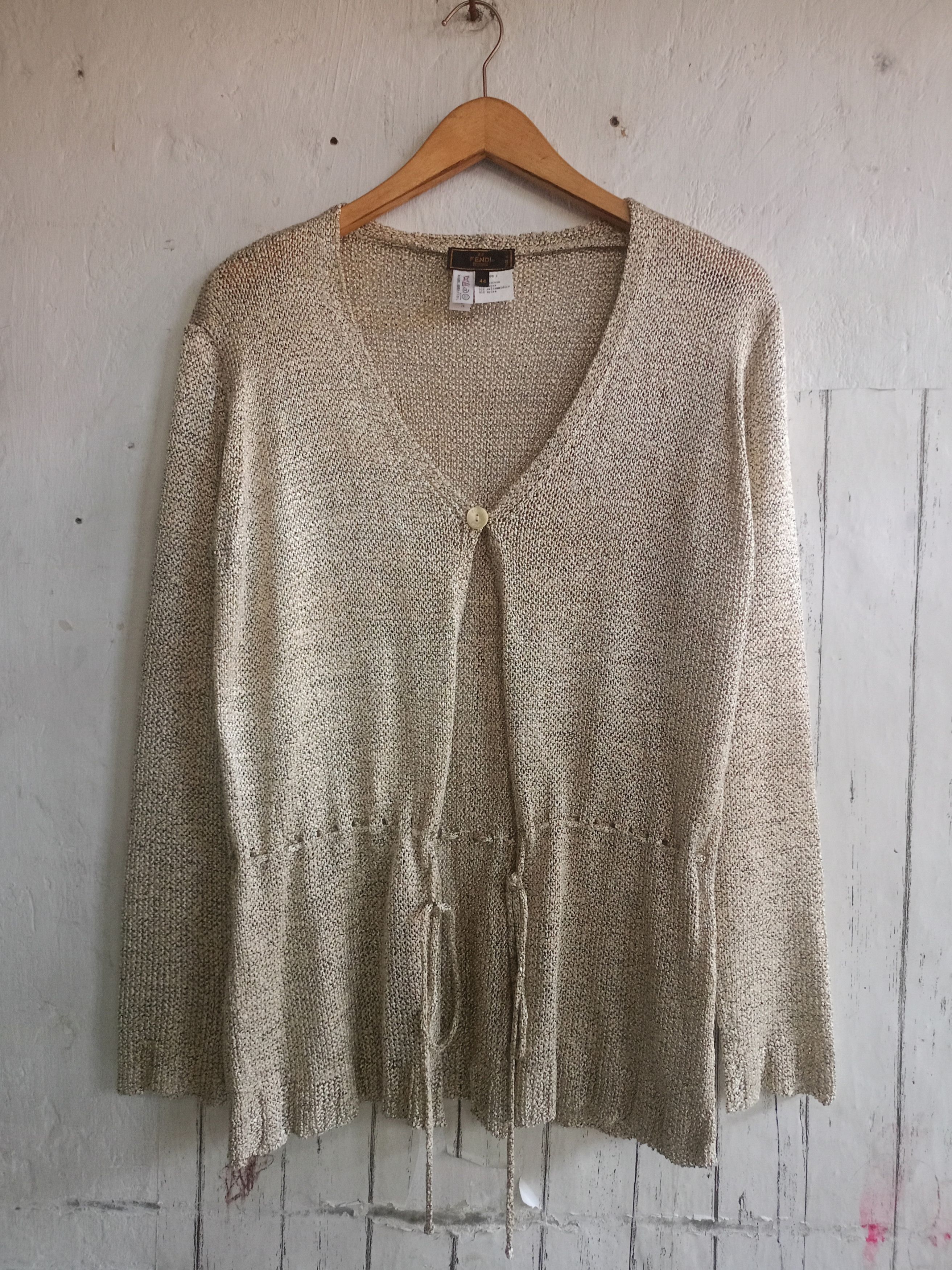 Fendi Fendi Beige Knit Cardigan Size M / US 6-8 / IT 42-44 - 1 Thumbnail