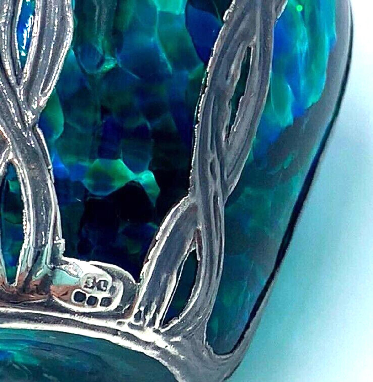 Other Sileda Wales Silver Overlaid Art Glass Green Perfume Bottle Size ONE SIZE - 4 Thumbnail