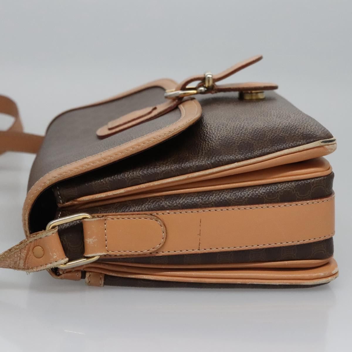 Celine CELINE Macadam Canvas Shoulder Bag Pvc Leather Brown Gold Size ONE SIZE - 5 Thumbnail
