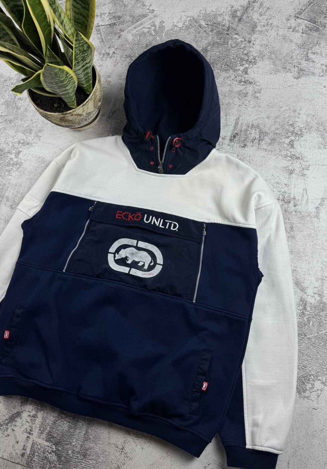 Ecko Unltd. ECKO UNLTD Skate Rap Baggy Hip Hop Anorak Jacket Hoodie Size US L / EU 52-54 / 3 - 3 Thumbnail