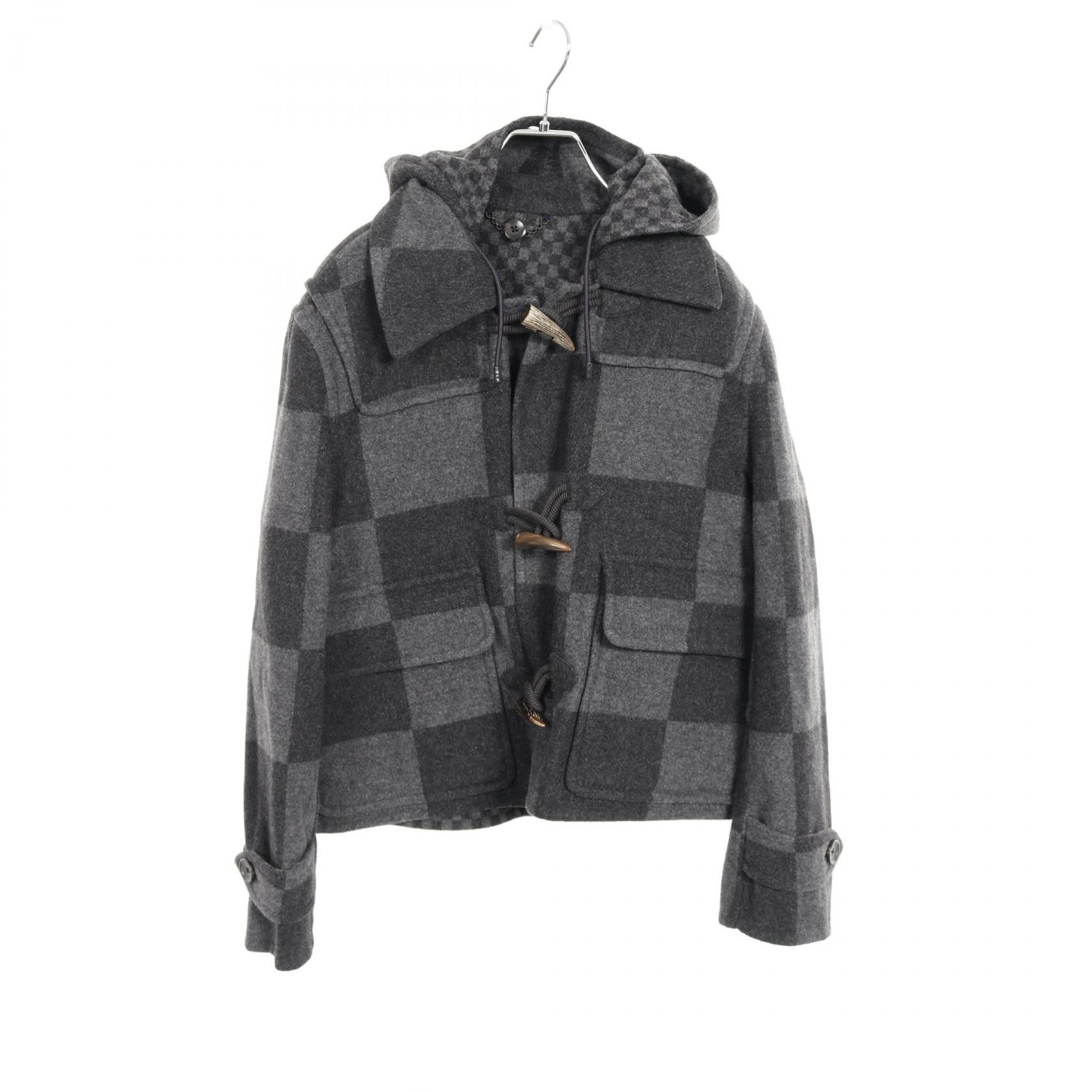 Louis Vuitton Louis Vuitton Louis Vuitton LOUIS VUITTON × NIGO Giant Damier Wool Coat Cotton Outerwear RM202M XEP HJC03W Size ONE SIZE - 1 Thumbnail