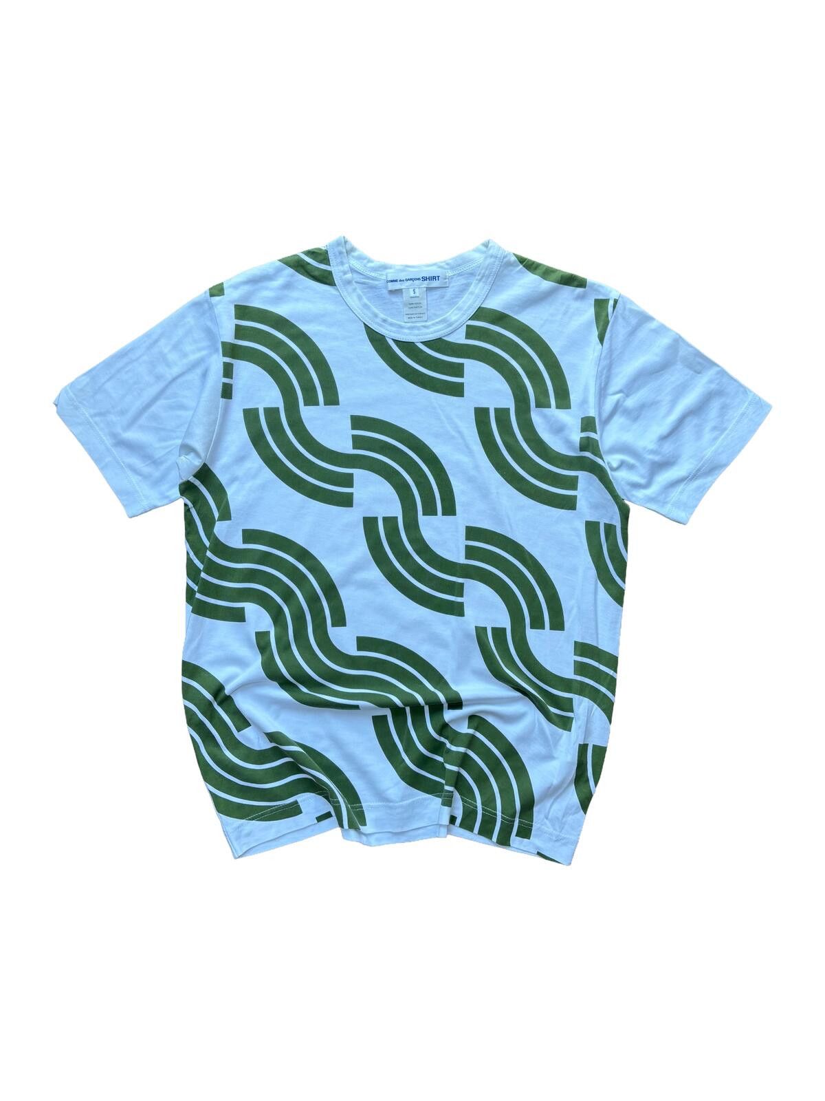Comme des Garcons Comme des Garcons Shirt Wave Print T-Shirt Green S Size US S / EU 44-46 / 1 - 1 Thumbnail