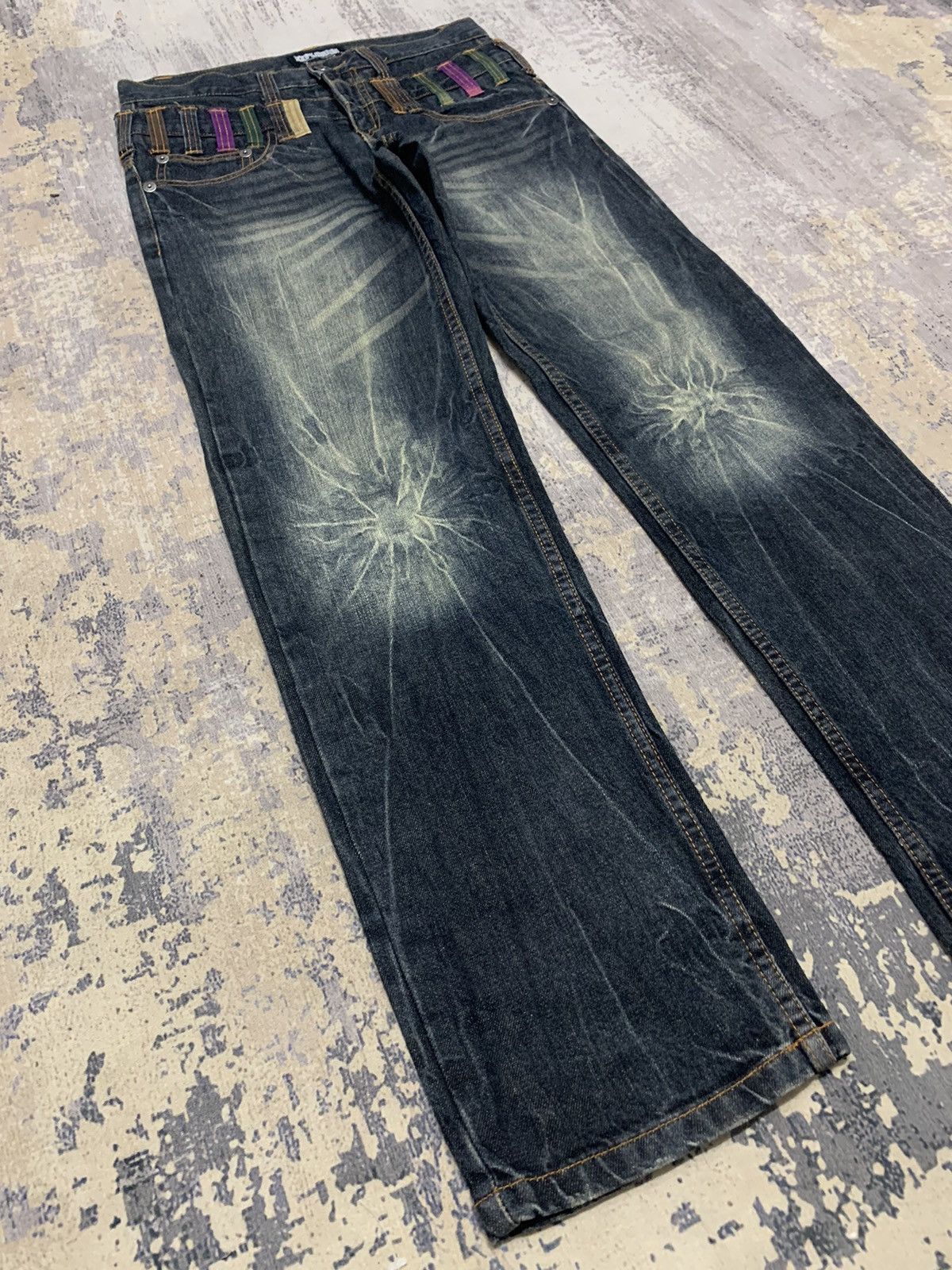 If Six Was Nine EXPLOSION DOUBLE WAIST NYLAUS DENIM JEANS 30x30 Size US 30 / EU 46 - 4 Thumbnail