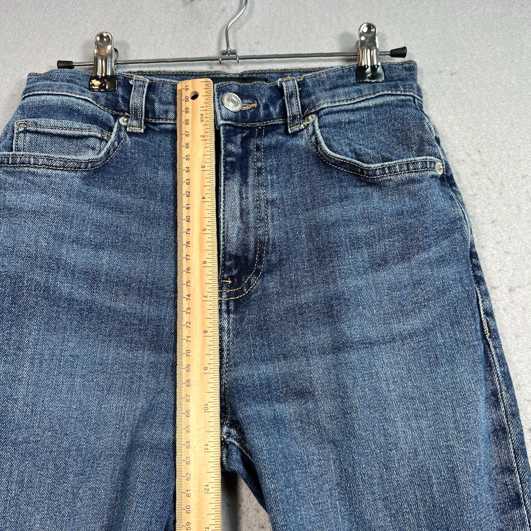 Mango Mango MNG Selection Flare Leg Jeans Womens 4 Blue Medium Wash High Waist Denim Cotton Blend Regular Size 4 Womens Size 27" / US 4 / IT 40 - 7 Thumbnail