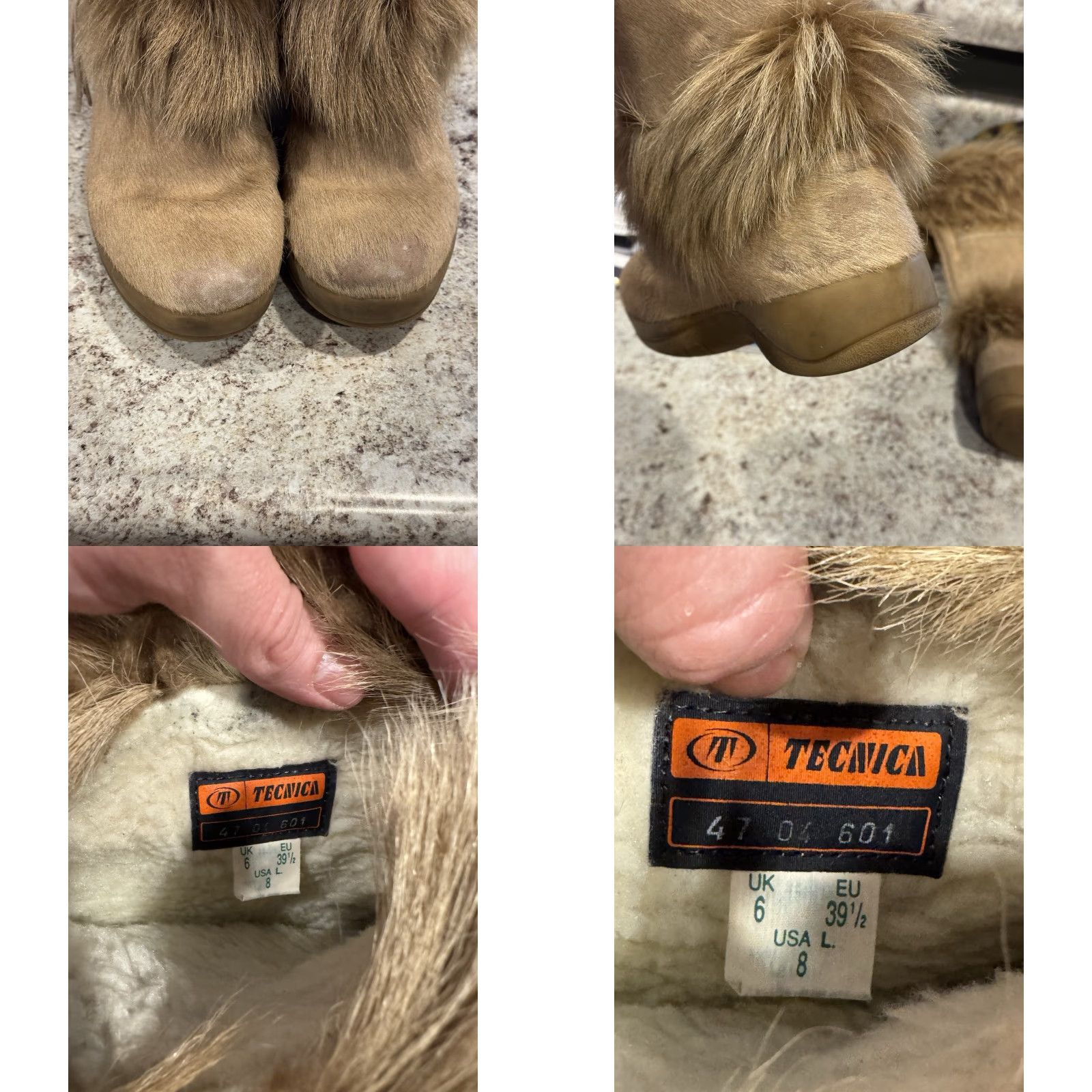 Vintage Tecnica Women’s Fur Apres Ski Winter Snow Boots Pull On Size 8 Tan Light Tan Boots Womens Winter Ski Footwear 39.5 EU Size US 6 / IT 36 - 8 Thumbnail