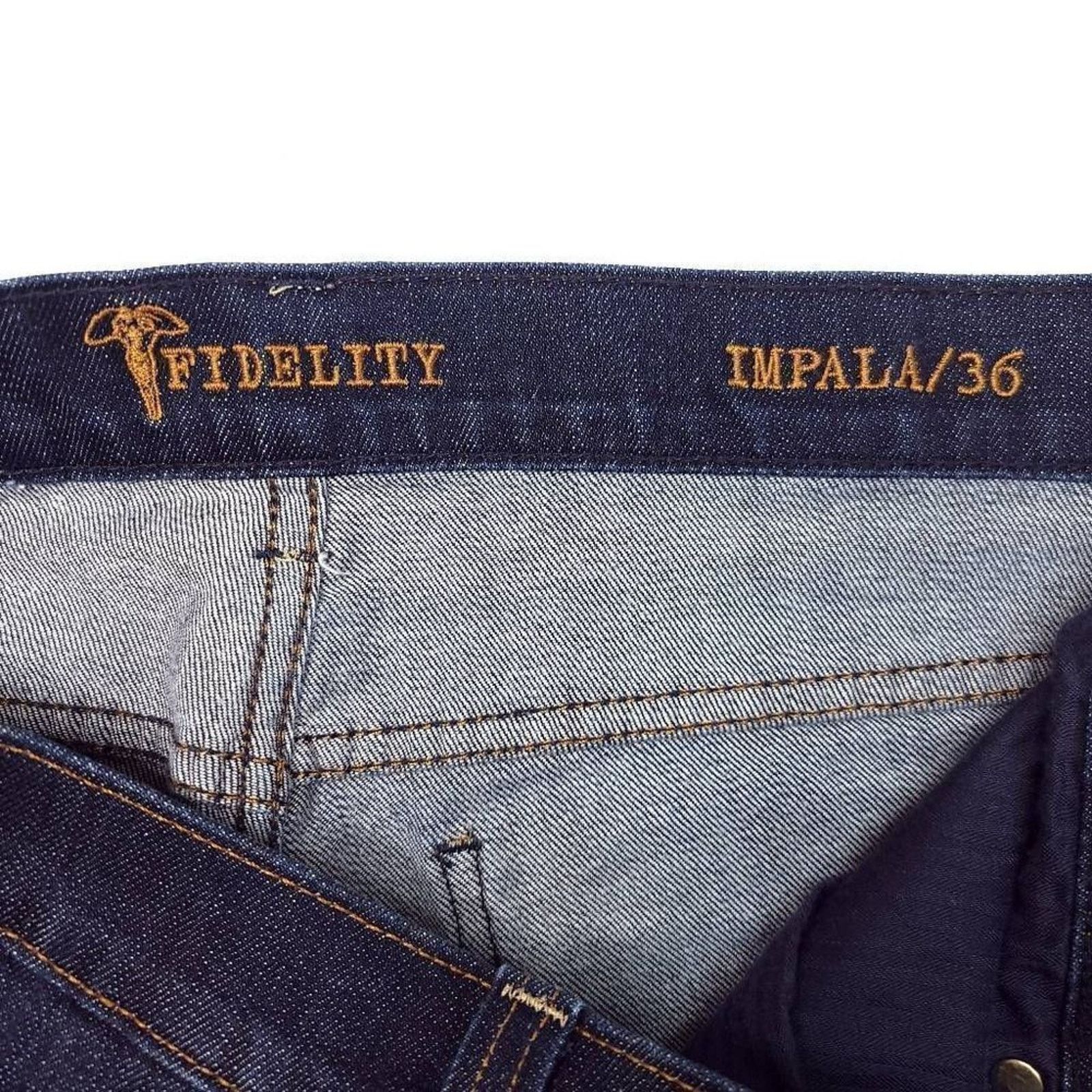 Fidelity Fidelity Impala Jeans 36x27 Blue Stretch Cotton Straight USA Size US 36 / EU 52 - 3 Thumbnail