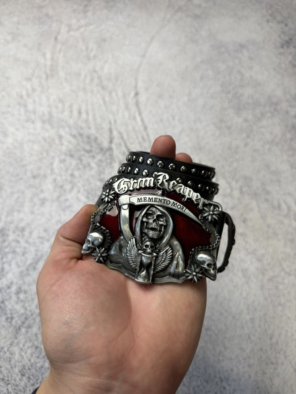 Band Tees × Vintage Vintage Belt Rock Memento Mori Y2K Size ONE SIZE - 7 Thumbnail
