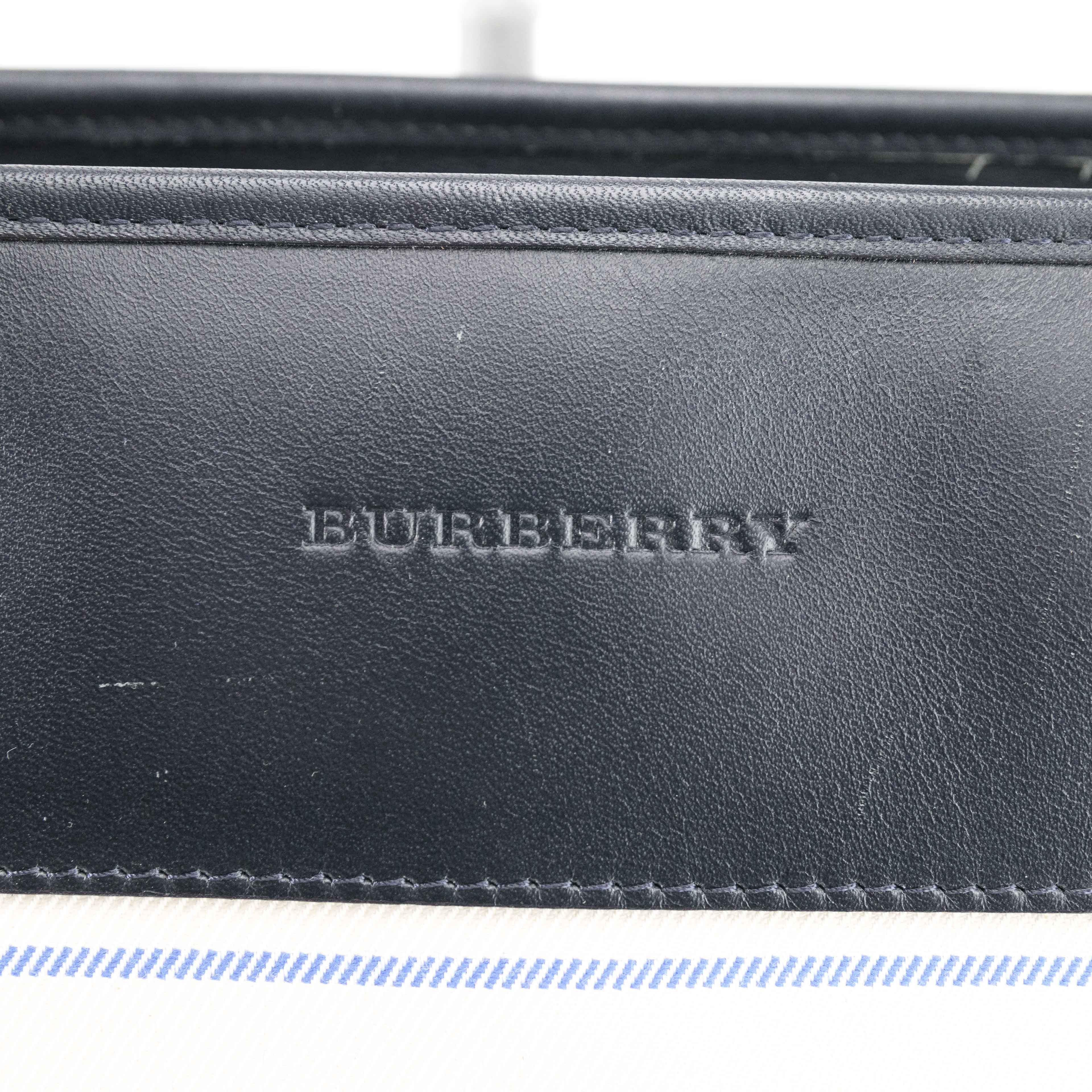 Burberry Burberry Striped Canvas Leather Tote Bag Size ONE SIZE - 15 Thumbnail