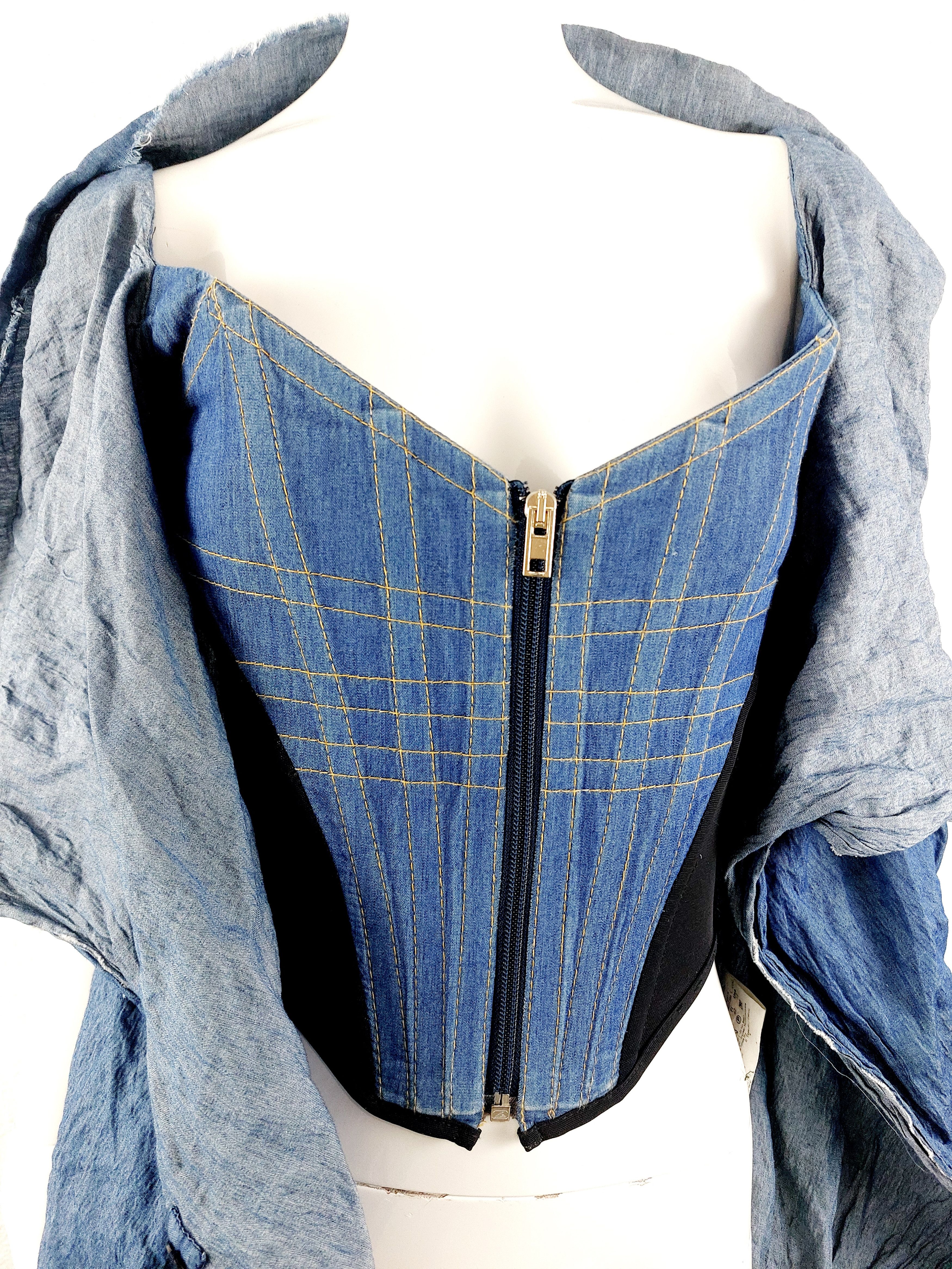 Vivienne Westwood Plein Sud Faycal Amor Leather Cuir Patchwork Corset Bustier Size M / US 6-8 / IT 42-44 - 3 Thumbnail