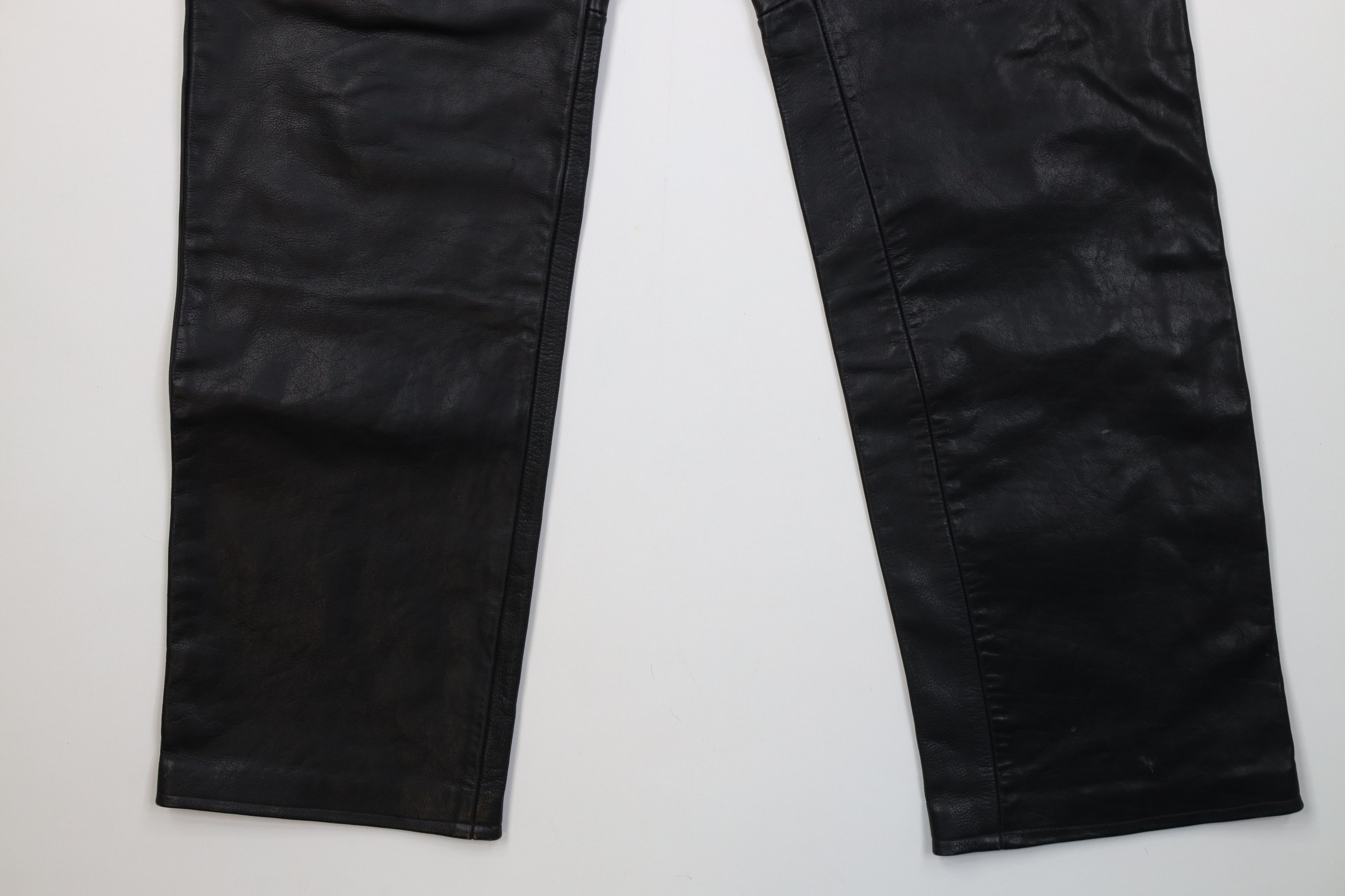 Vintage Vintage 70s Wide Leg Leather Pants Dom Goth Biker USA Size US 38 / EU 54 - 4 Thumbnail