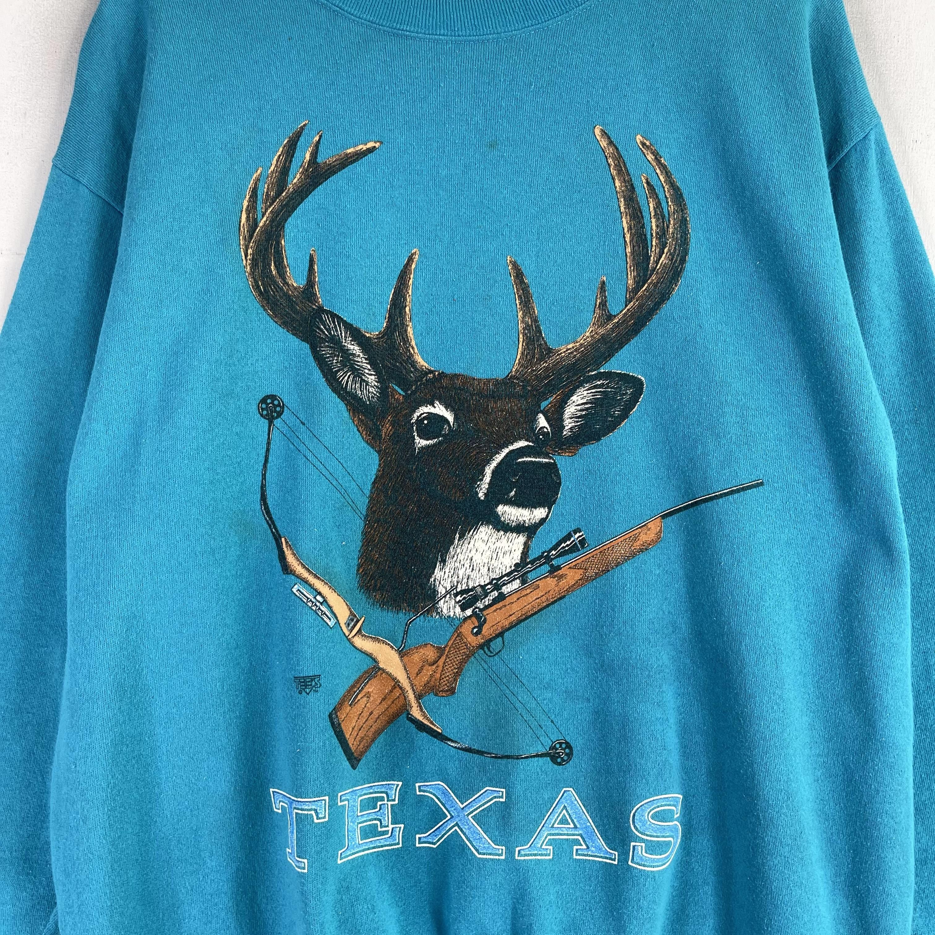 Habitat × Vintage Vintage 90s TEXAS Moose Deer Forest Printed Sweatshirt Size US L / EU 52-54 / 3 - 2 Thumbnail