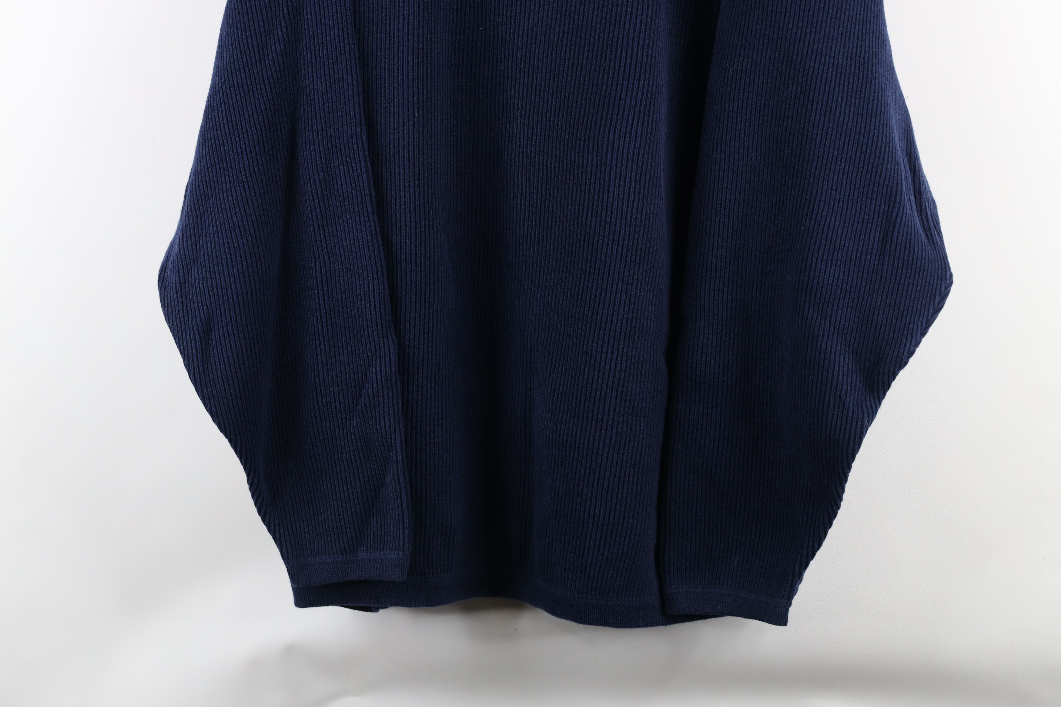 Eddie Bauer × Vintage Vintage 90s Eddie Bauer Cotton Ribbed Knit Sweater Blue Size ONE SIZE - 3 Thumbnail