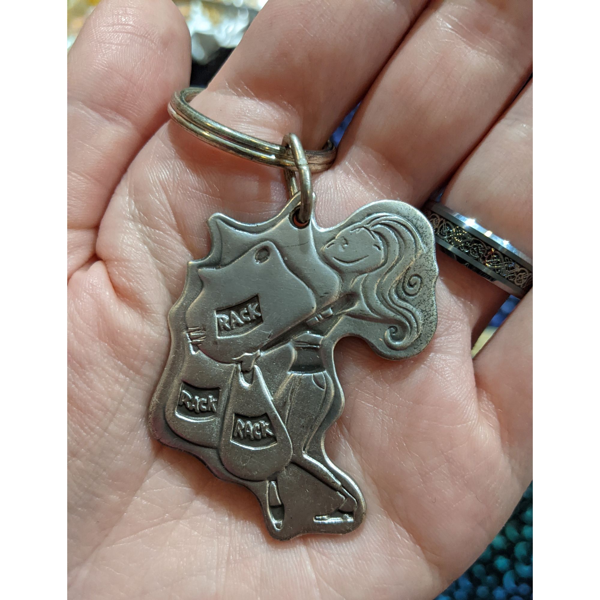 Other Quirky Shopaholic Silver Tone Metal Keychain Size ONE SIZE - 1 Thumbnail