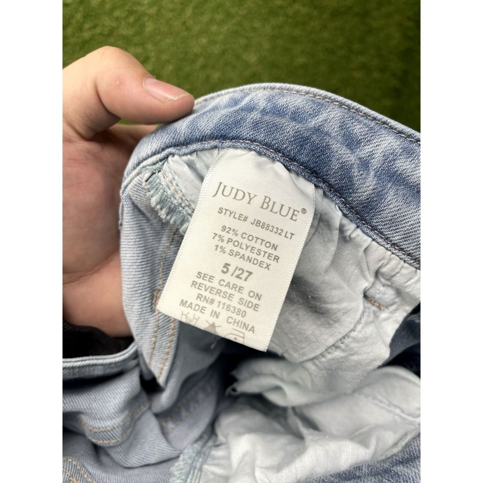 Vintage Judy Blue Jeans Womens 5/27 Wide-Leg Light Wash Denim Cotton 27 Jeans 5-Pocket Flare Stretch Vintage: No Mens Womens Girls Size 27" / US 4 / IT 40 - 3 Thumbnail