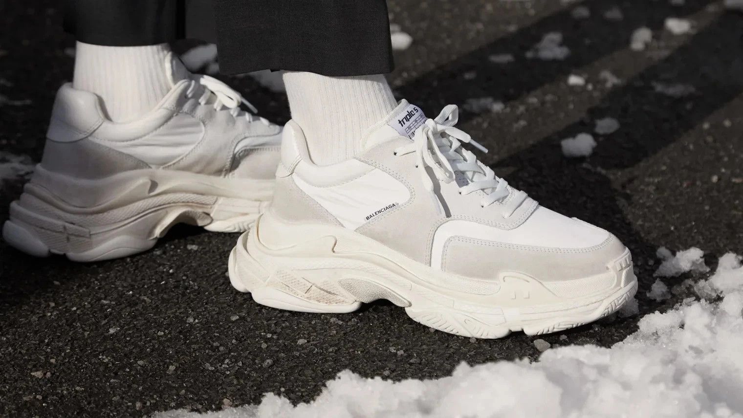 Balenciaga Balenciaga Triple S White Ecru Size US 12 / EU 45 - 3 Thumbnail