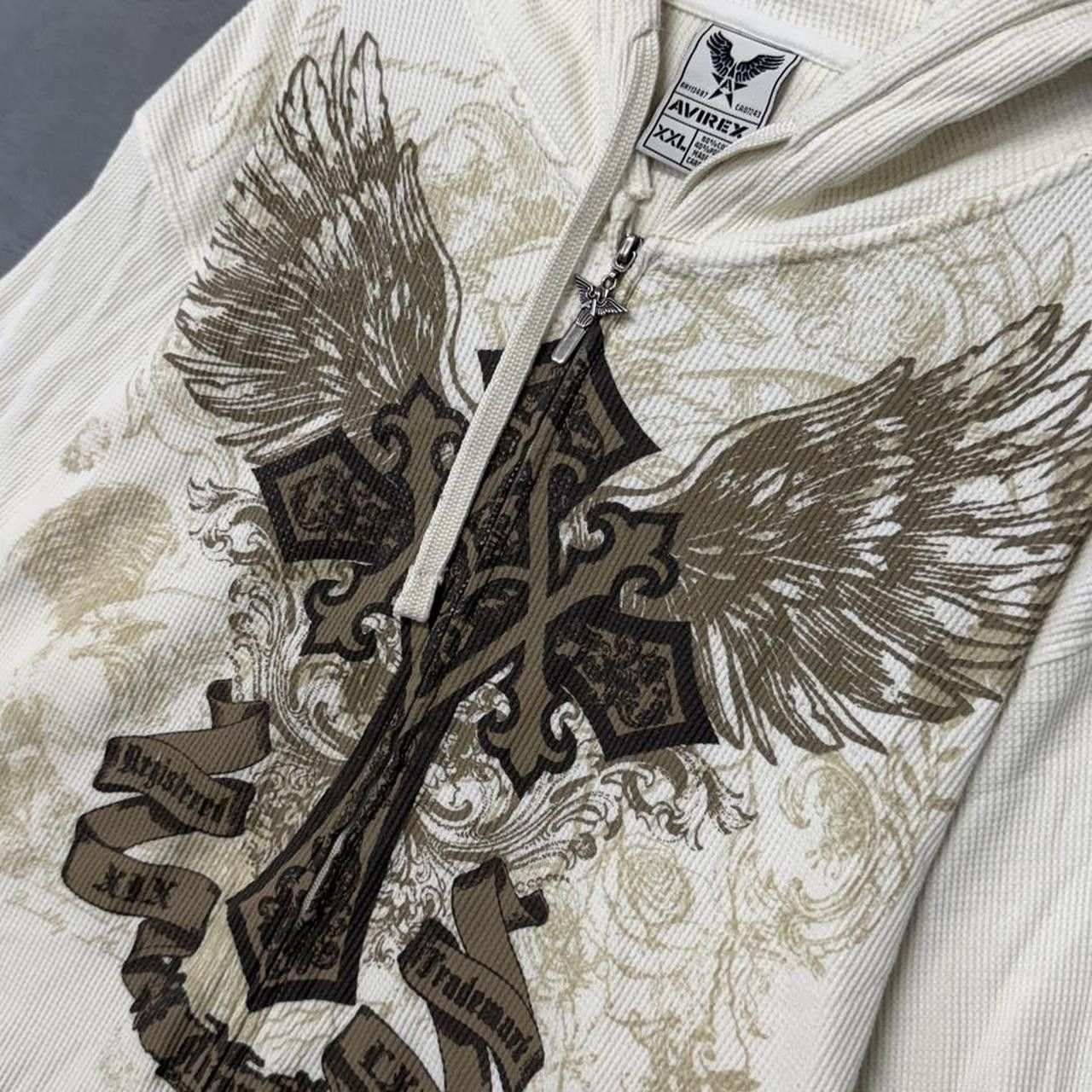 Affliction × Avirex × Southpole Y2K Avirex Cyber Zip Up Thermal Vintage Baggy Hoodie XXL Size US XXL / EU 58 / 5 - 2 Thumbnail