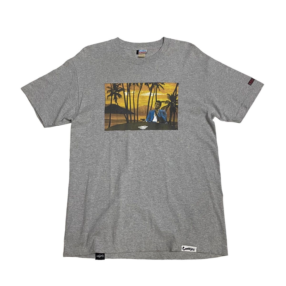 image of Scarface X Cookies Vintage Tee in Grey, Men's (Size Medium)