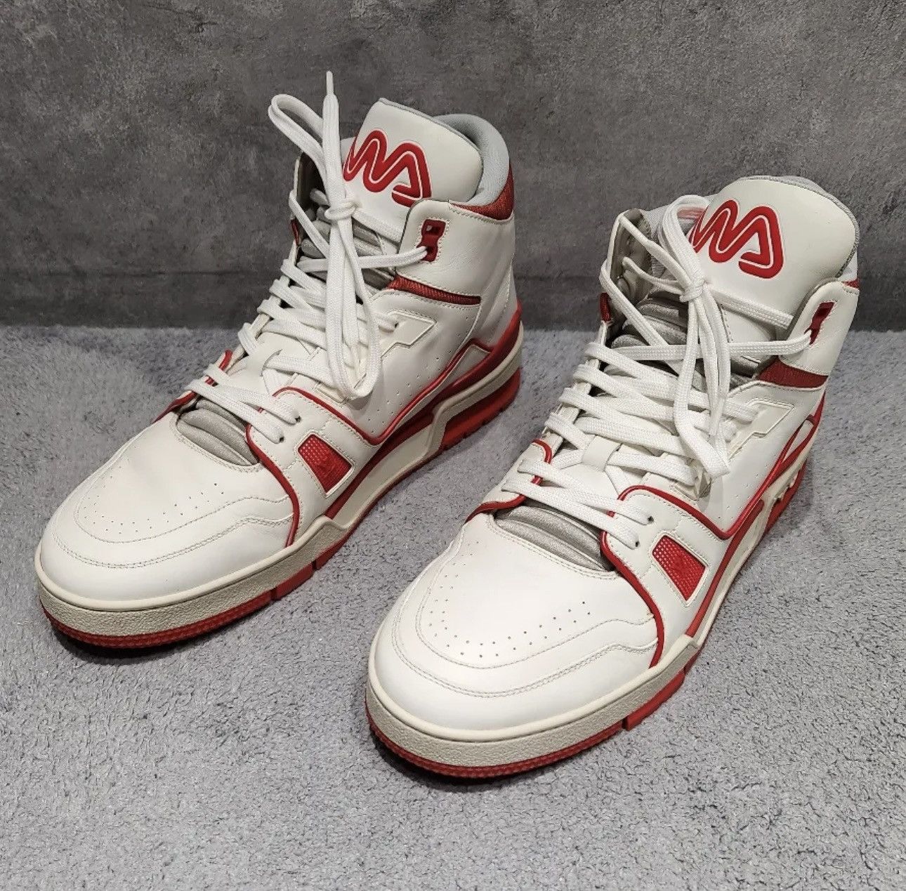 image of Louis Vuitton Loius Vuitton Lv Trainer Sneaker Mid in White, Men's (Size 8)