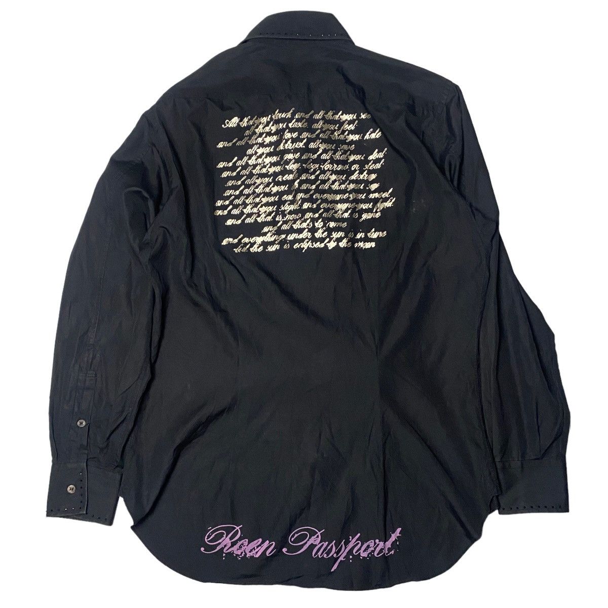 If Six Was Nine 2000's Roen Studded Skull Poem Shirts Size US L / EU 52-54 / 3 - 2 Thumbnail