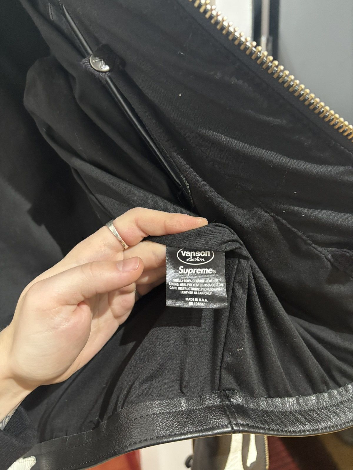 Supreme × Vanson Leathers Supreme X Vanson leathers SS17 "bones" leather jacket Size US L / EU 52-54 / 3 - 15 Thumbnail