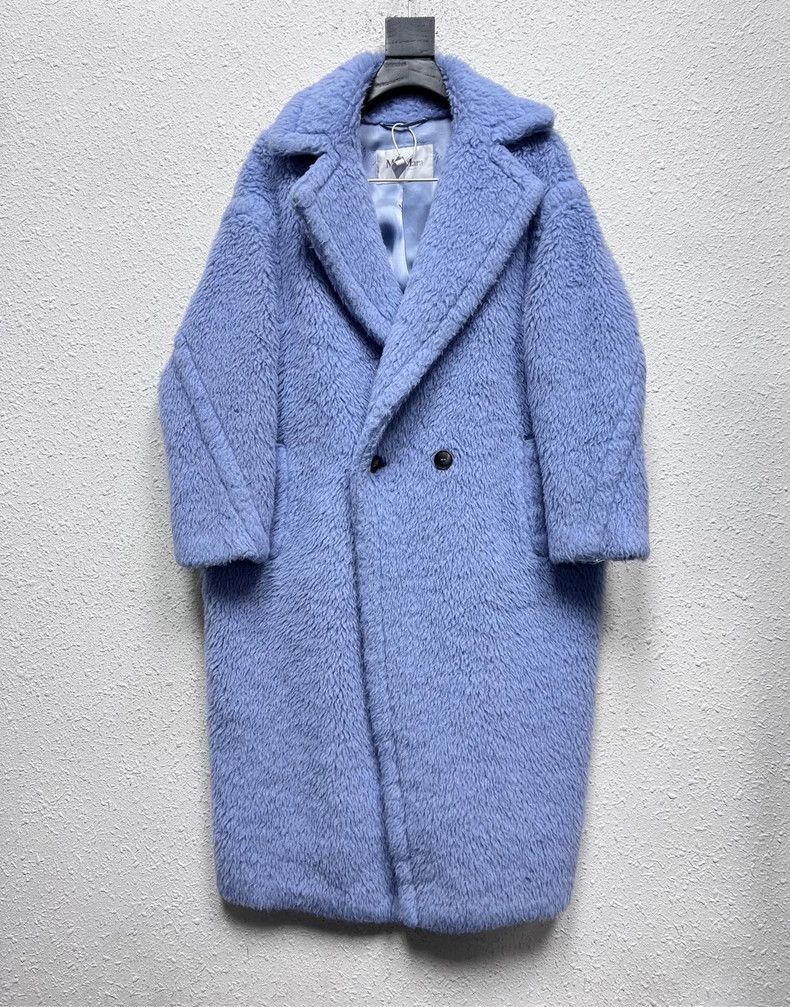 Max Mara MaxMara SS23 Teddy Blue Long Coat -dmc Size S / US 4 / IT 40 - 1 Thumbnail