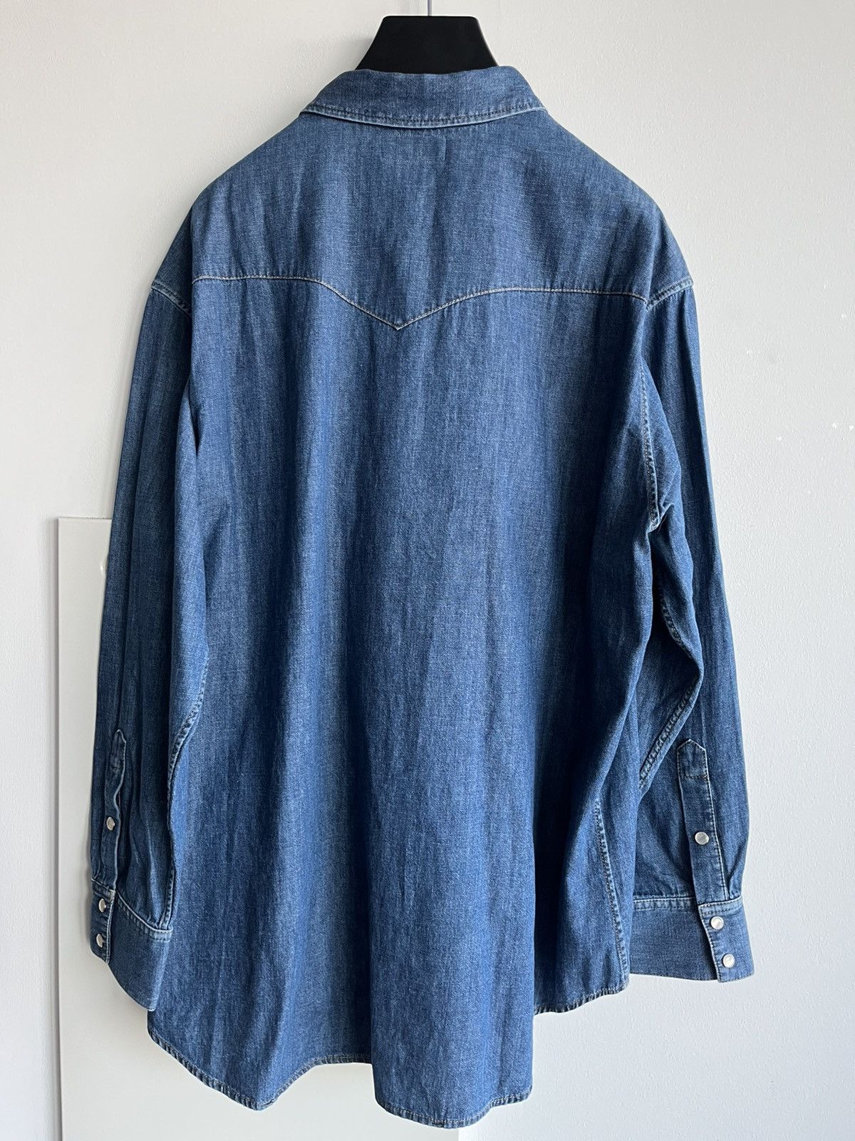 Celine × Hedi Slimane Brand New Rare Classic Hedi Slimane Celine Denim Shirt Size US XL / EU 56 / 4 - 12 Thumbnail