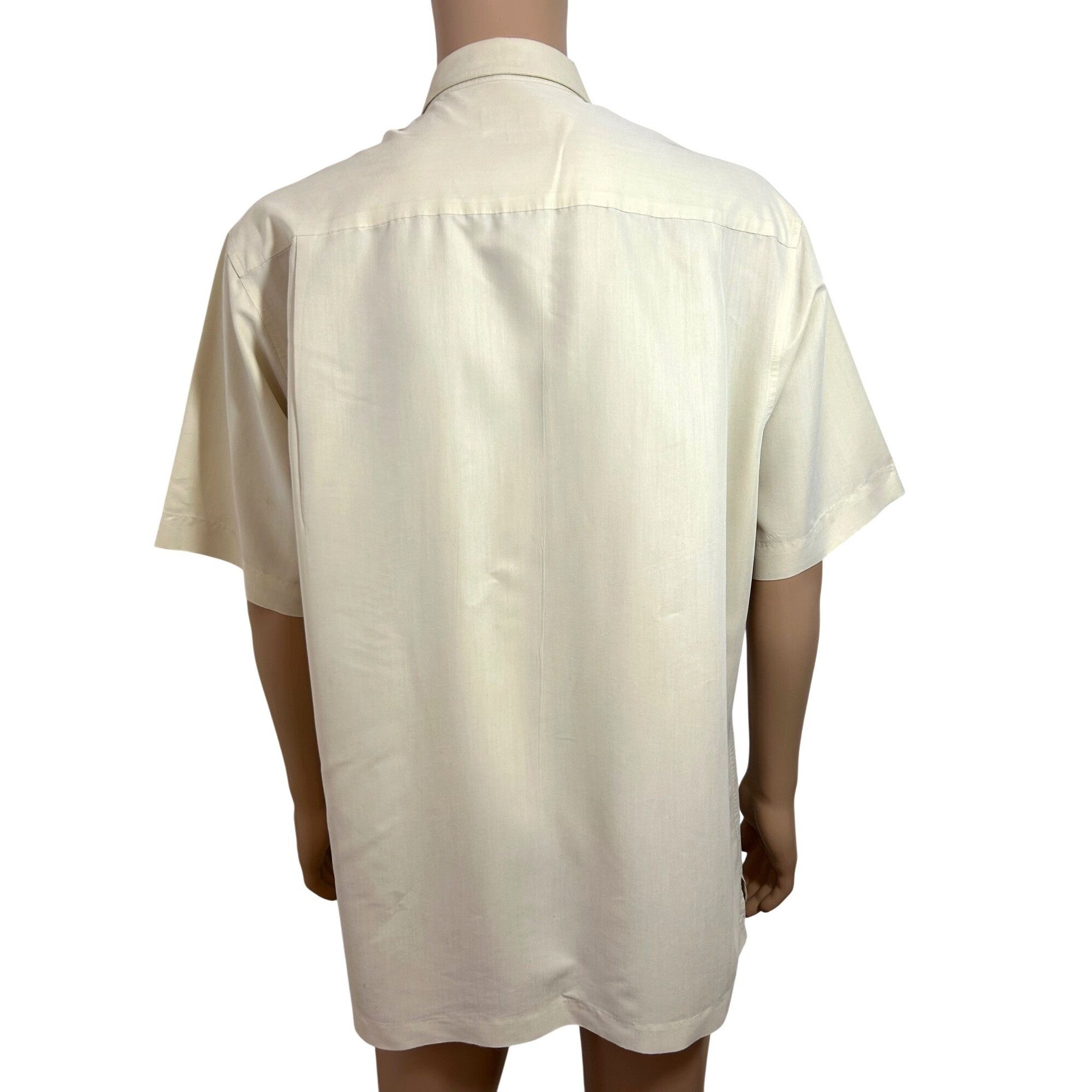 Alfani Alfani Men’s Button Up Shirt L Pale Yellow Short Sleeve Vtg Size US L / EU 52-54 / 3 - 3 Thumbnail