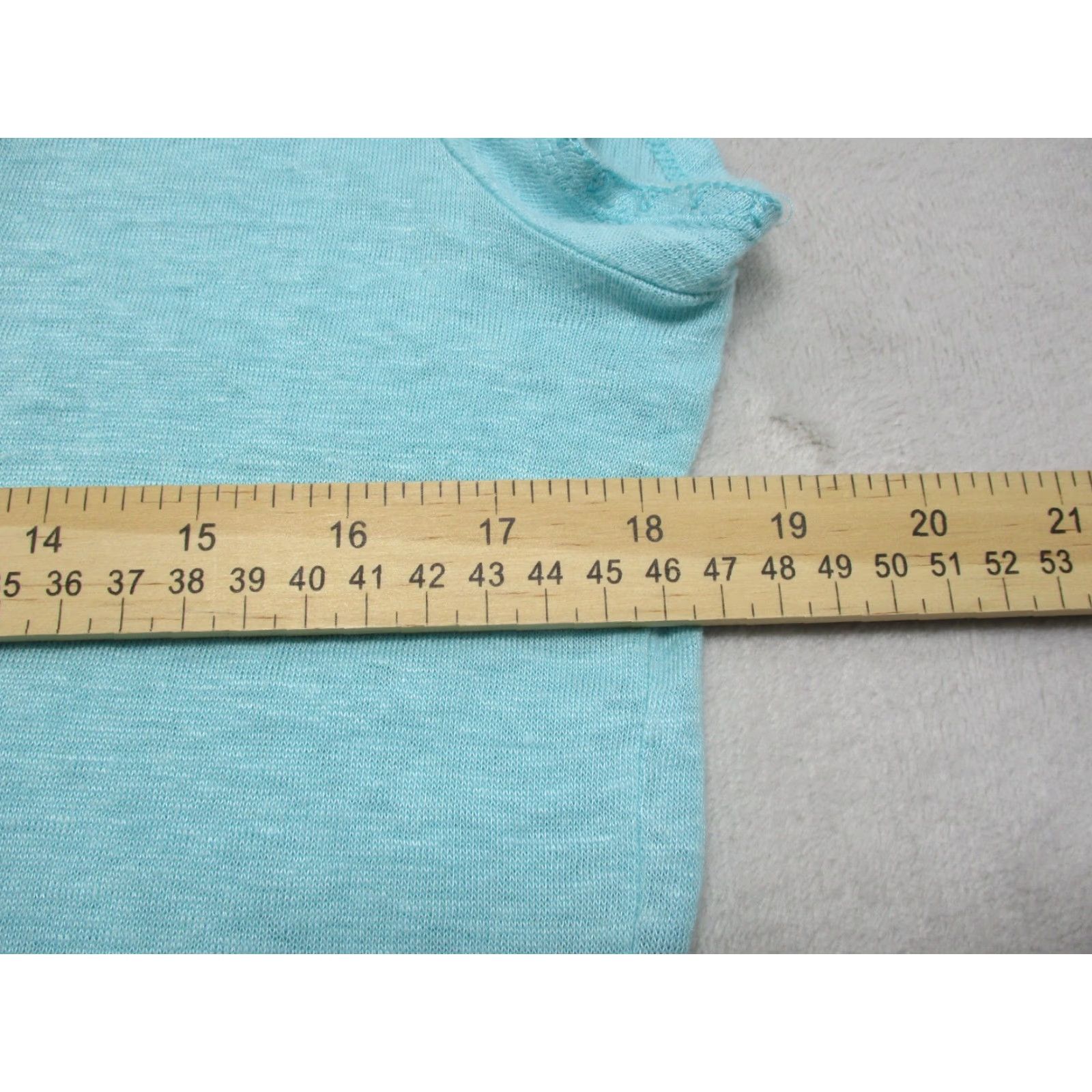 Vintage Democracy Shirt Womens M Medium Green Knit Short Sleeve V-Neck Casual Stretch Size M / US 6-8 / IT 42-44 - 7 Thumbnail