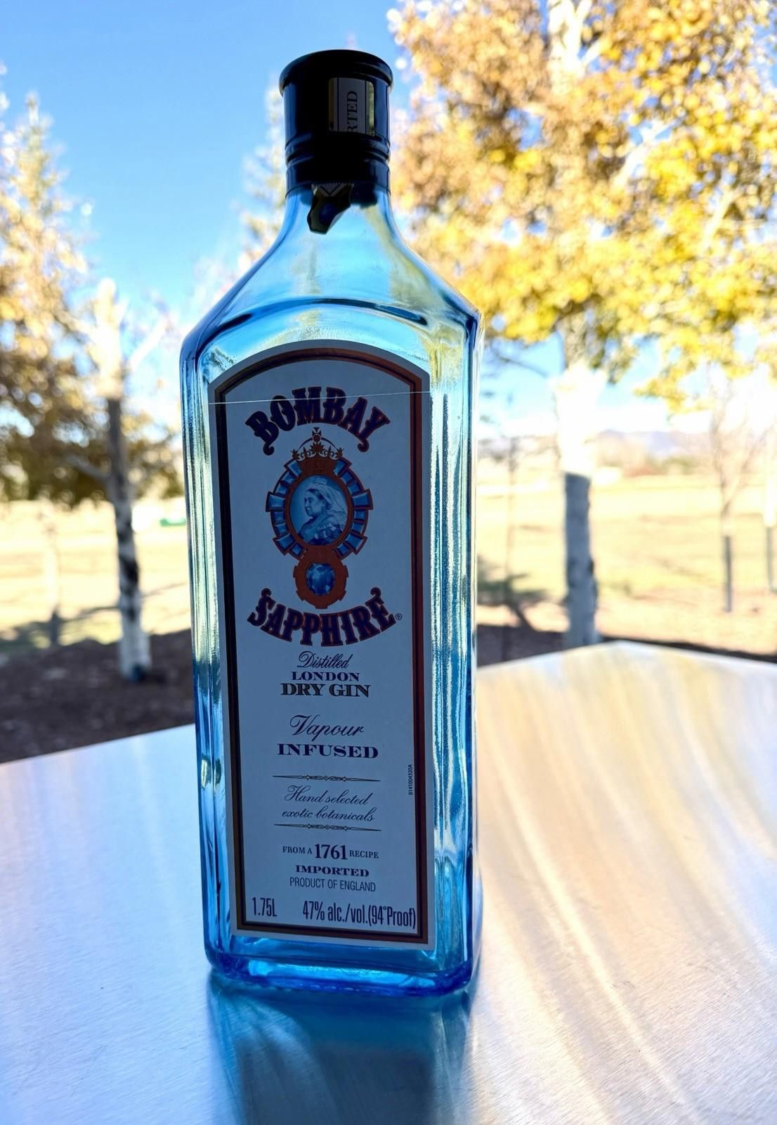 Other Bombay Sapphire London Dry Gin EMPTY Blue Bottle w Cap 1.75L Size ONE SIZE - 1 Thumbnail