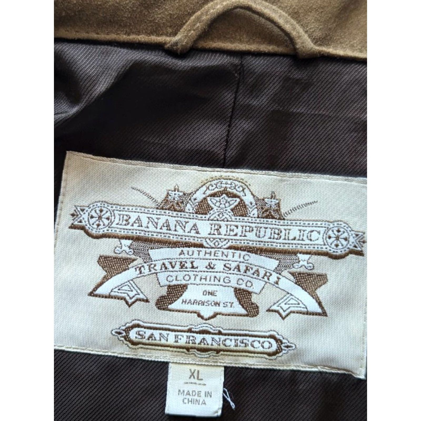 Banana Republic VINTAGE Banana Republic Jacket Motorcycle Leather Split-Suede Cowhide XL Brown Mens XS? Size US XL / EU 56 / 4 - 6 Thumbnail