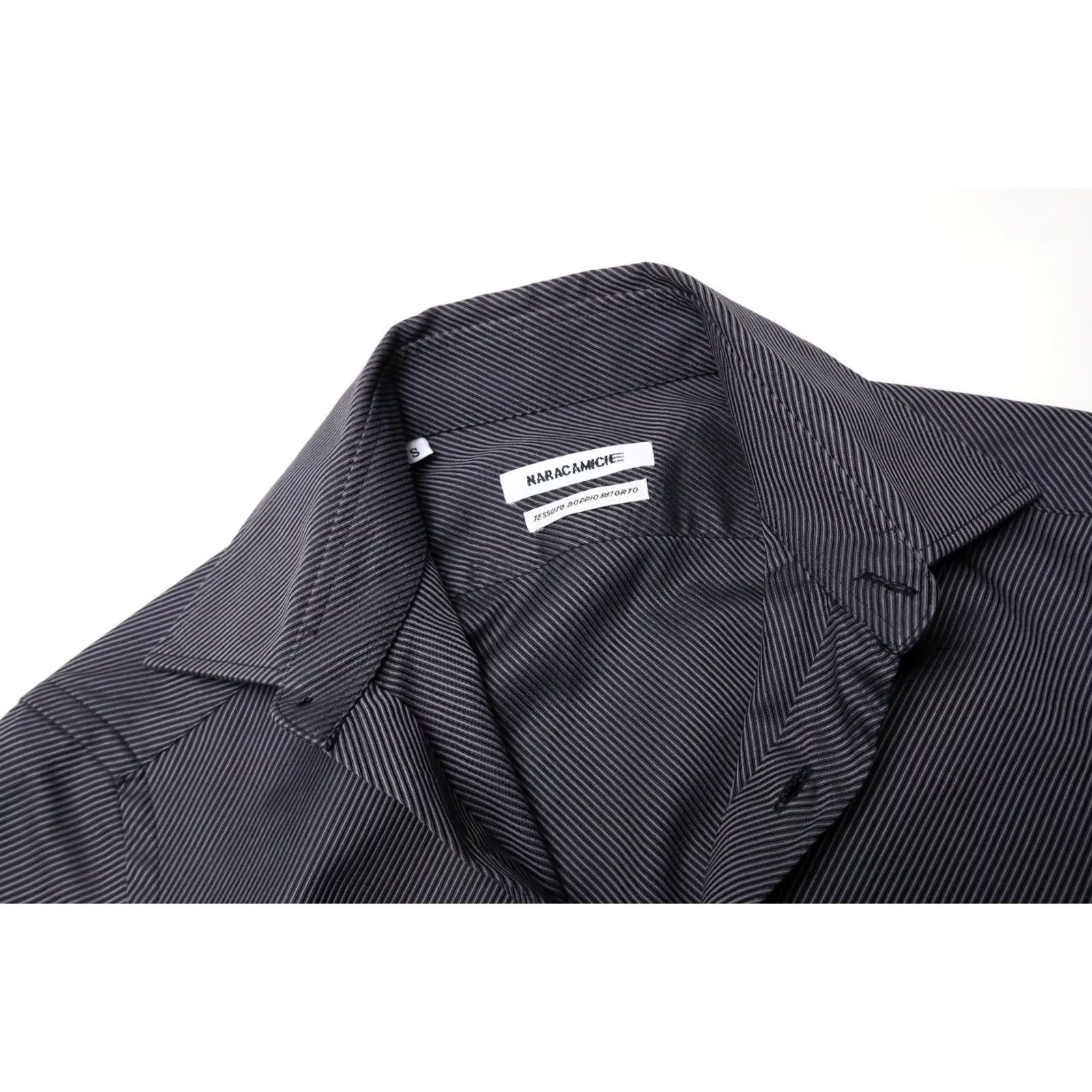 Vintage NARACAMICIE Shirt Men's SMALL Dark Grey Button Up Shiny Pure Cotton Spread Size US S / EU 44-46 / 1 - 4 Thumbnail