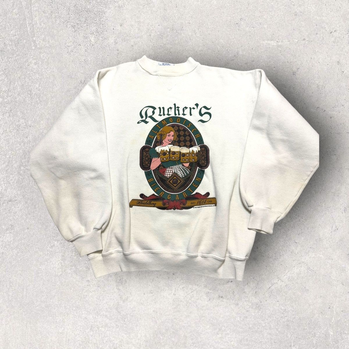 Hanes × Vintage Vintage Biergarten sweatshirt Size US L / EU 52-54 / 3 - 1 Thumbnail