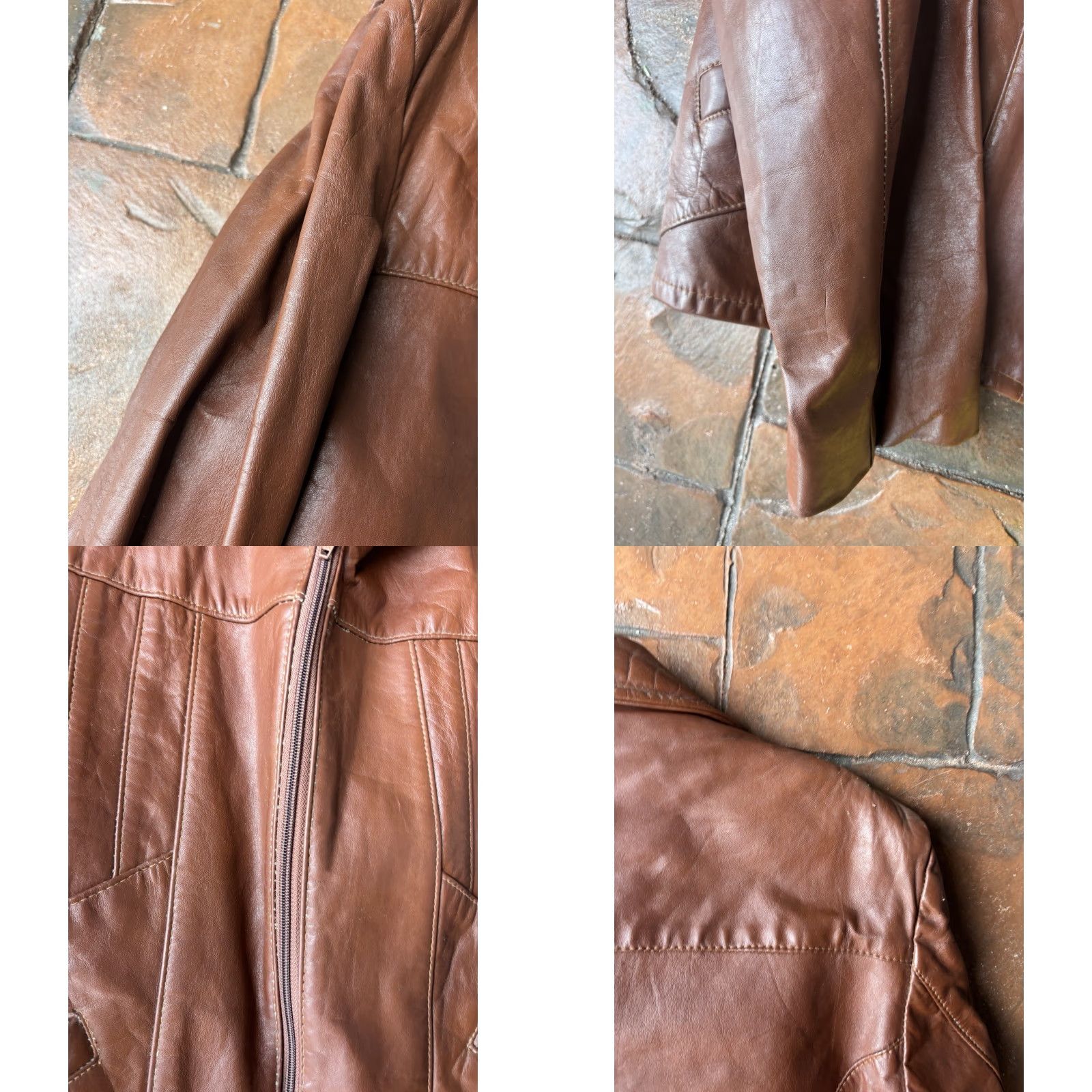 Vintage VINTAGE Genuine Leather Jacket Mens Overcoat 42 Fur Lined Brown Leather Wool Insulation Regular Size 42 70s Cowboy Biker Winter Fall Spring Summer Size US XS / EU 42 / 0 - 8 Thumbnail