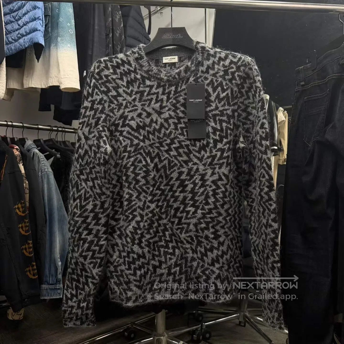 Saint Laurent Paris Saint Laurent Paris Charcoal Grey Sweater| Size S / US 4 / IT 40 - 1 Thumbnail