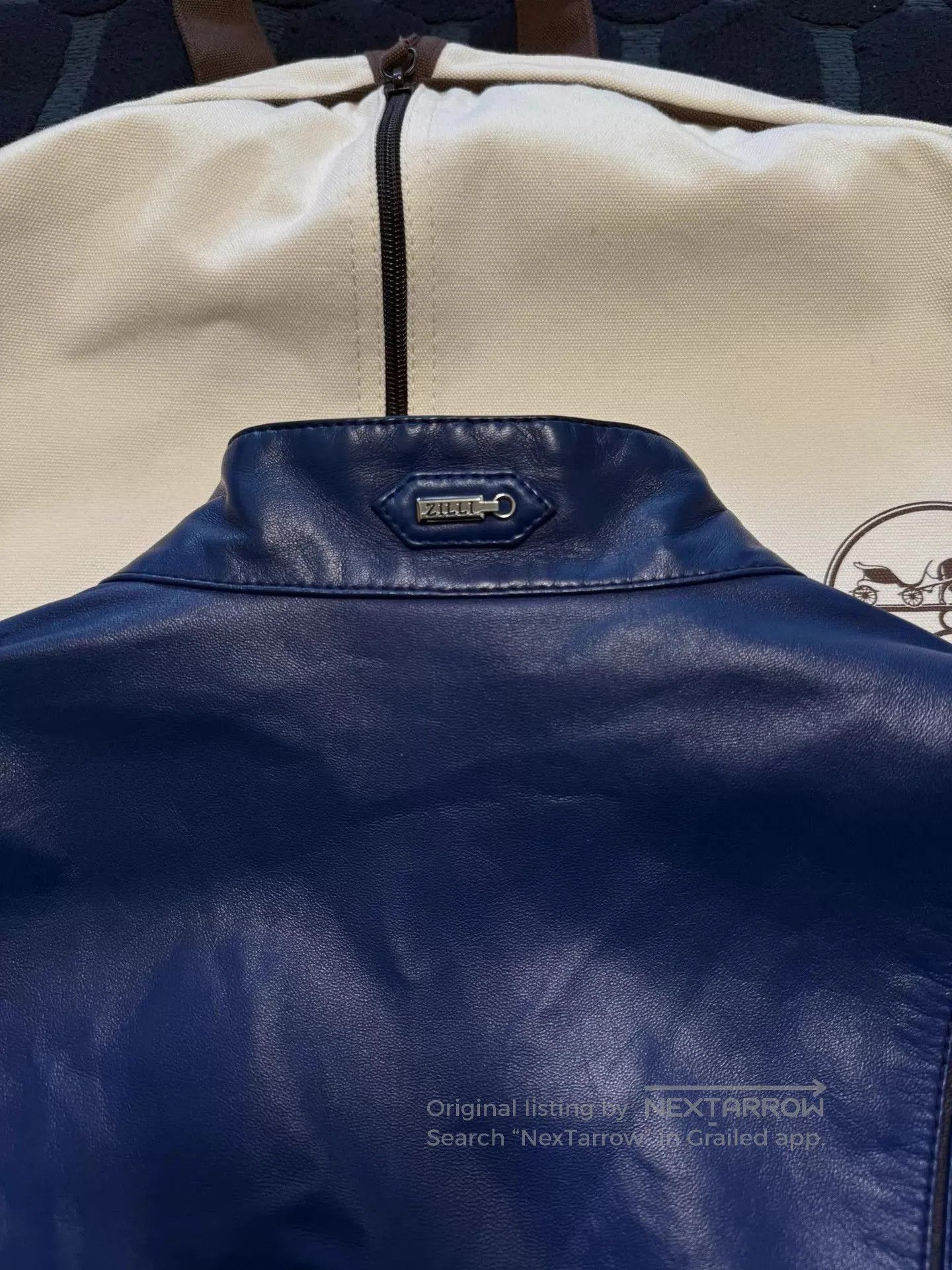 Zilli Blue Leather Jacket with Button Front - Size M. Size US M / EU 48-50 / 2 - 4 Thumbnail