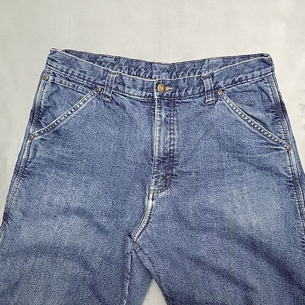 Wrangler Wrangler Jeans Men 34x34 (34x30) Blue Denim Lined Baggy Carpenter Cargo Workwear Size US 34 / EU 50 - 5 Thumbnail