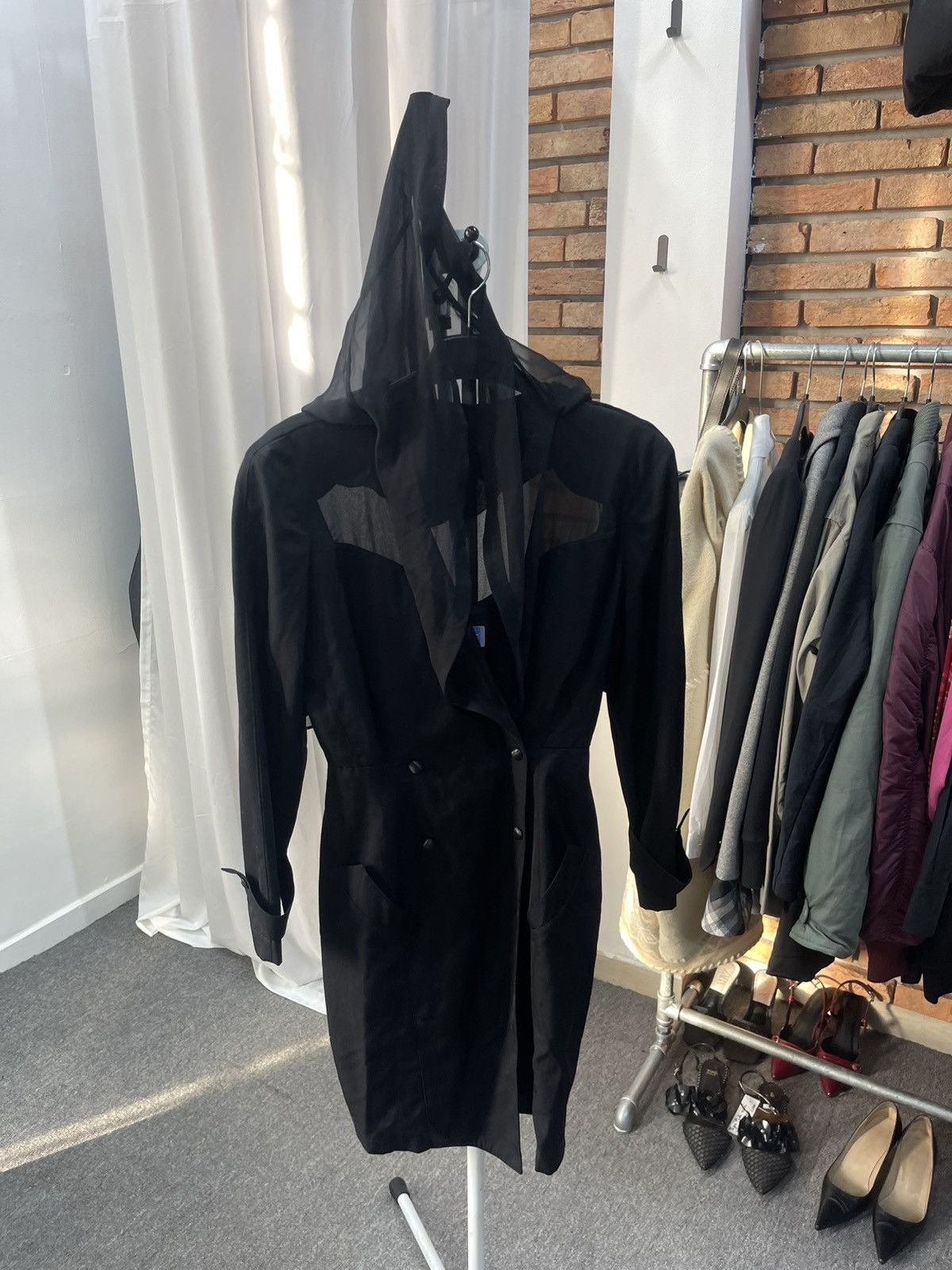 Thierry Mugler RARE F/W 1991 Thierry Mugler hodded mesh dress Size S / US 4 / IT 40 - 7 Thumbnail