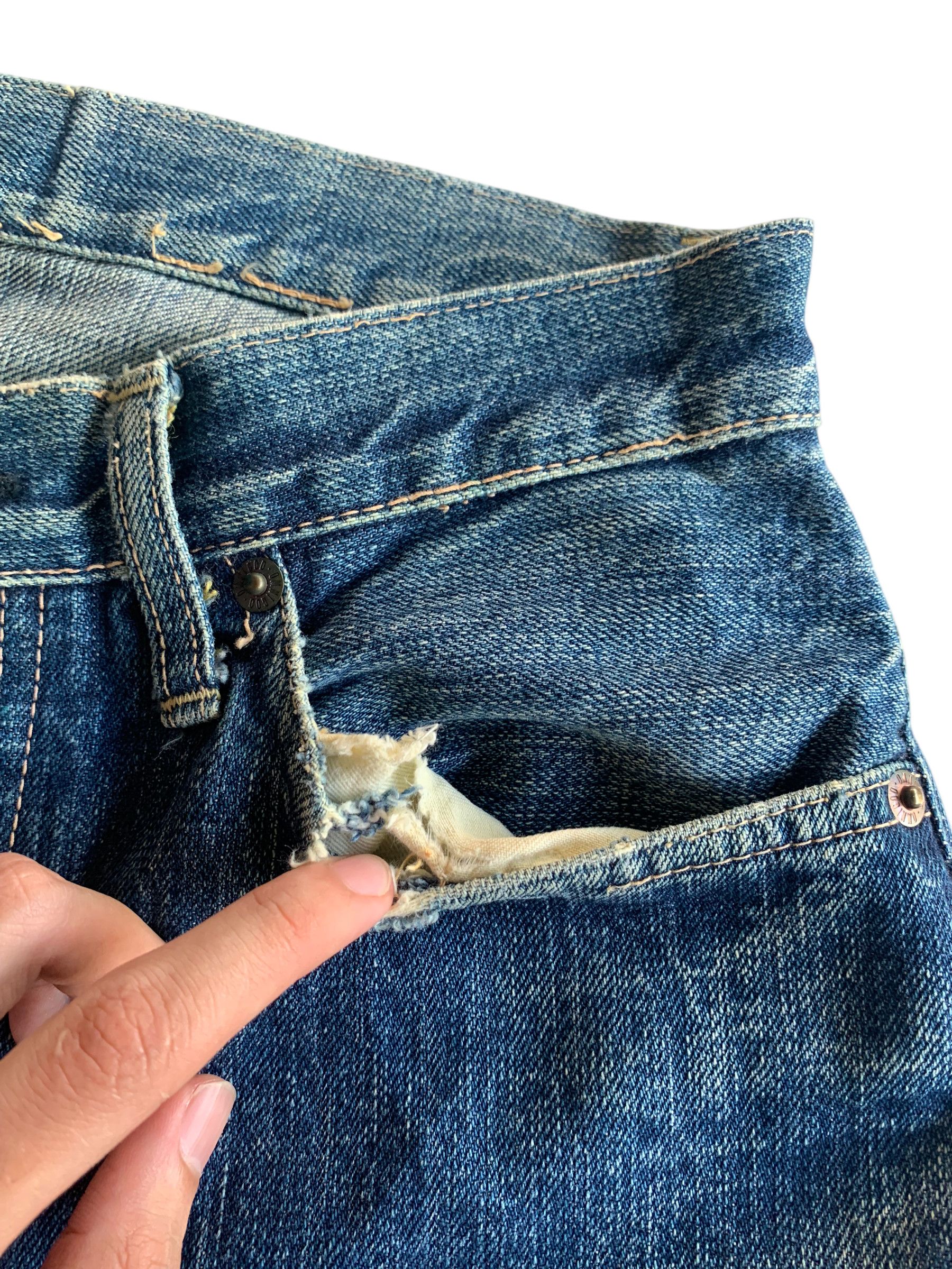 OMNIGOD VINTAGE OMNIGOD SELVEDGE RUSTY JAPANESE DISTRESSED DENIM Size US 29 - 16 Thumbnail