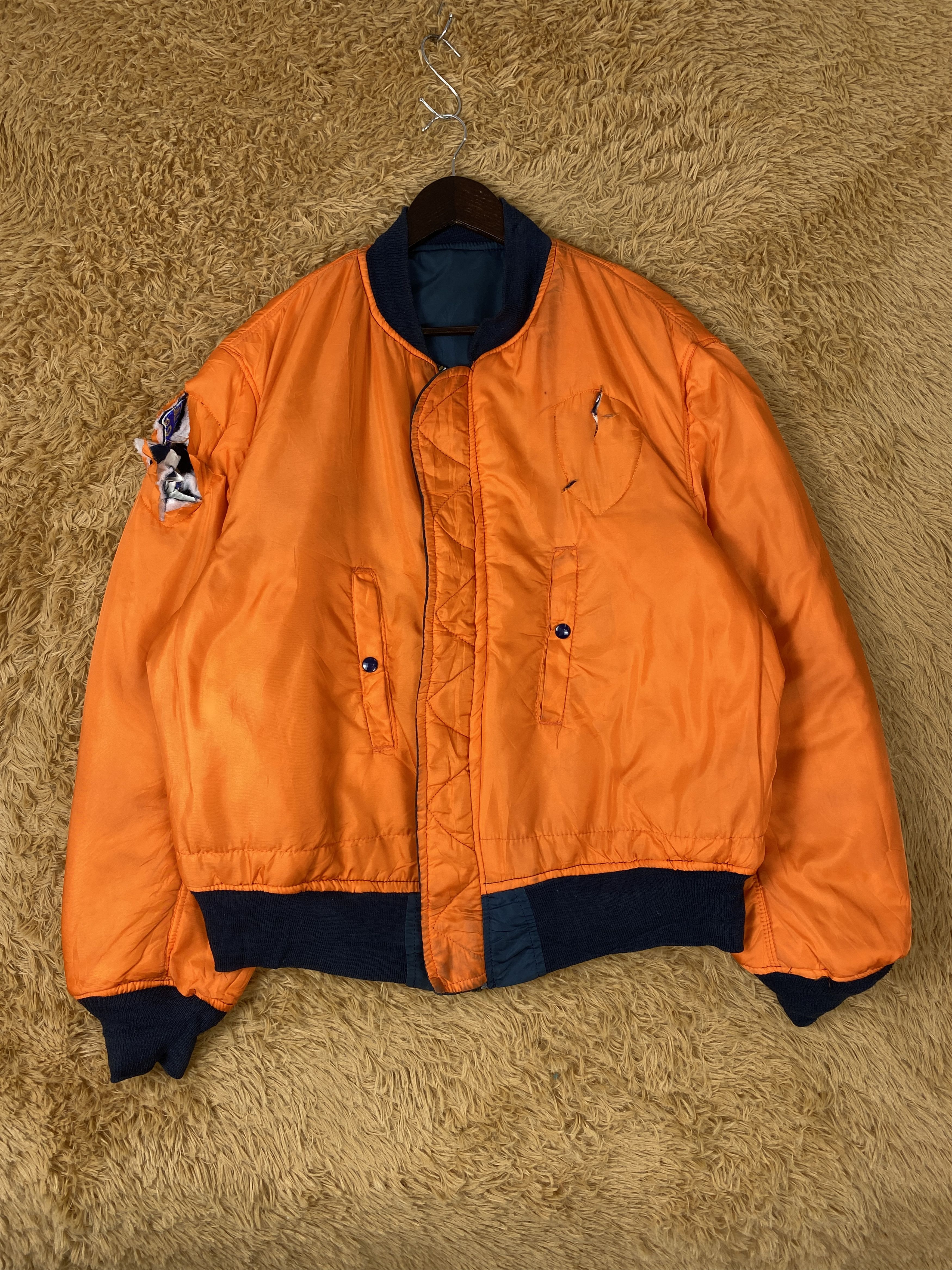 Alpha Industries Vintage Alpha Industries Reversible Bombers Jacket J2020 Size US XL / EU 56 / 4 - 8 Thumbnail
