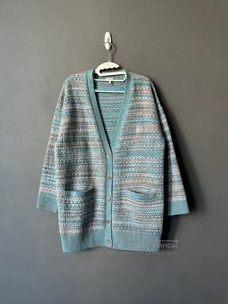 Loewe Loewe Light Blue Knit Wool Cardigan Size XS / US 0-2 / IT 36-38 - 1 Thumbnail