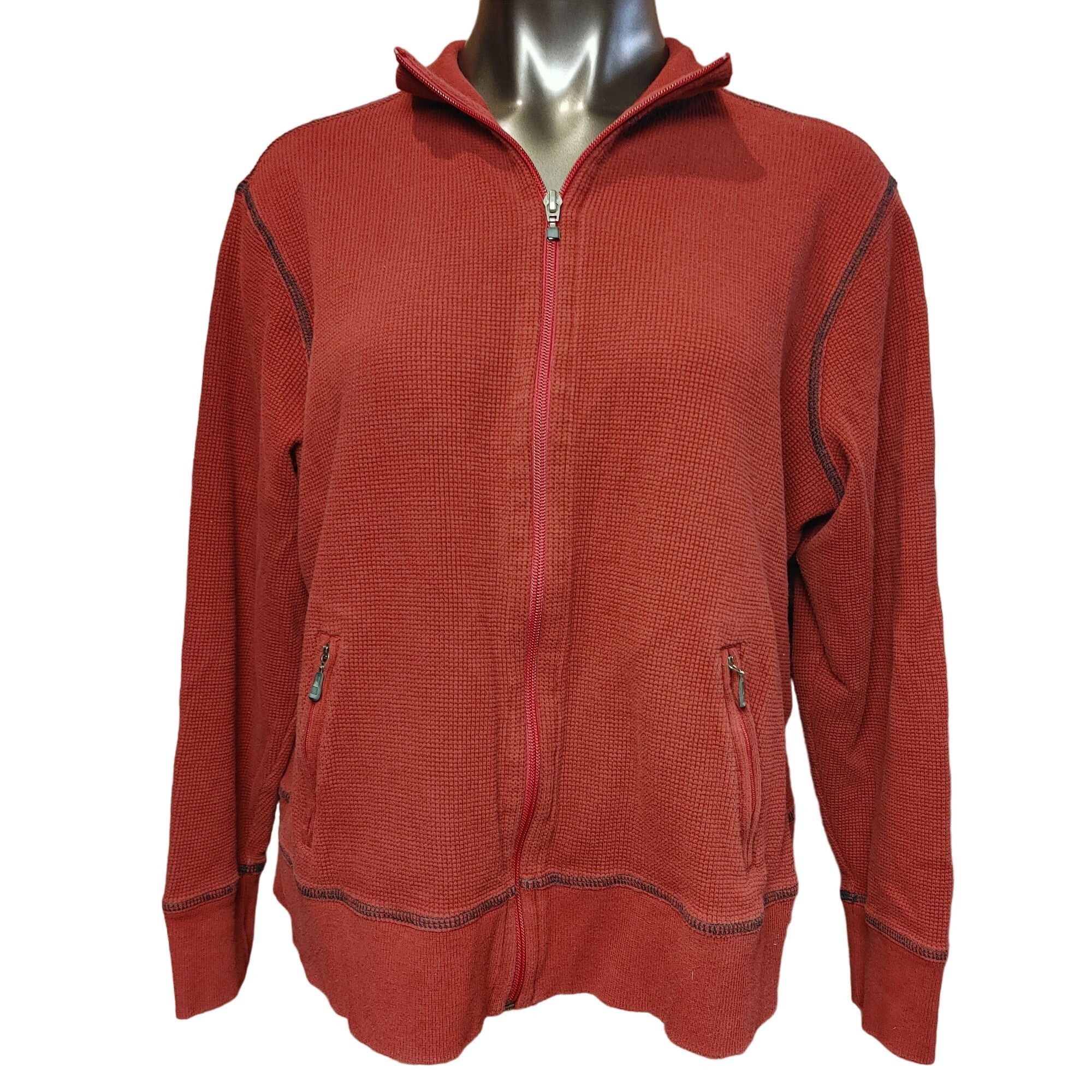 Other I.E, Relaxed Women's Red Long Sleeve Full Zip Sweatshirt 1X Size XL / US 12-14 / IT 48-50 - 1 Thumbnail