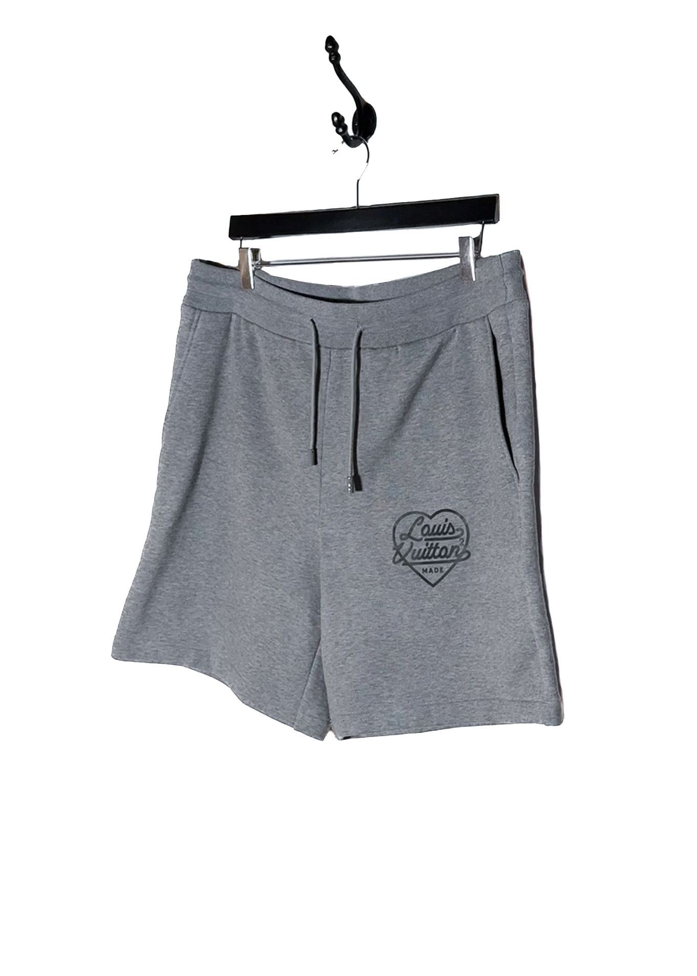 Louis Vuitton Louis Vuitton x Nigo 2021 Grey Heart Logo Jersey Shorts Size US 40 / EU 56 - 2 Thumbnail