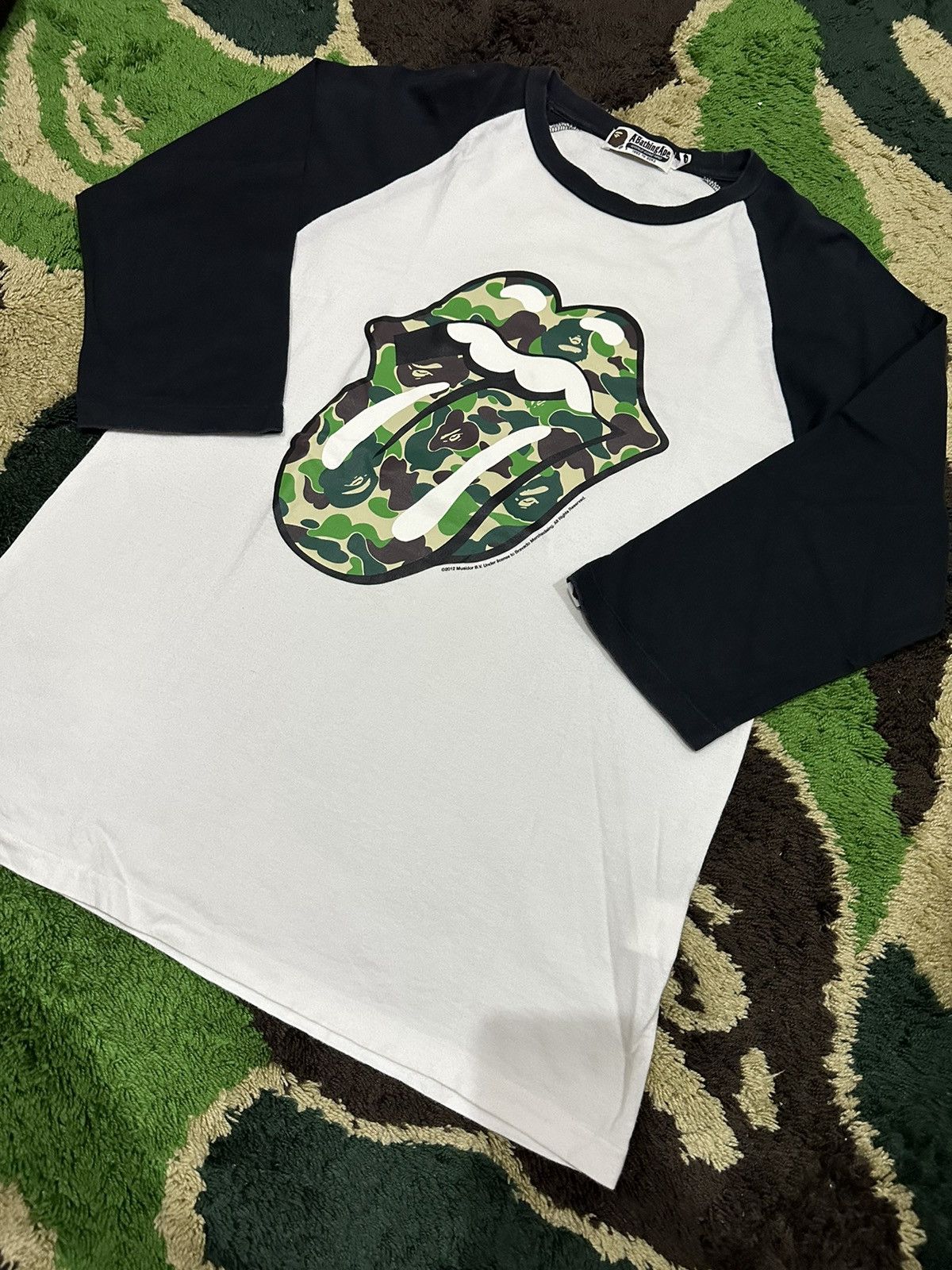 Bape Bape x Rolling Stones Raglan Tee | Grailed