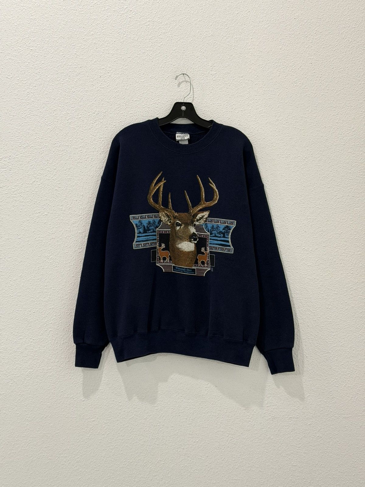 Lee Vintage 90s Whitetail Deer Crewneck Sweatshirt Large Navy Size US L / EU 52-54 / 3 - 1 Thumbnail