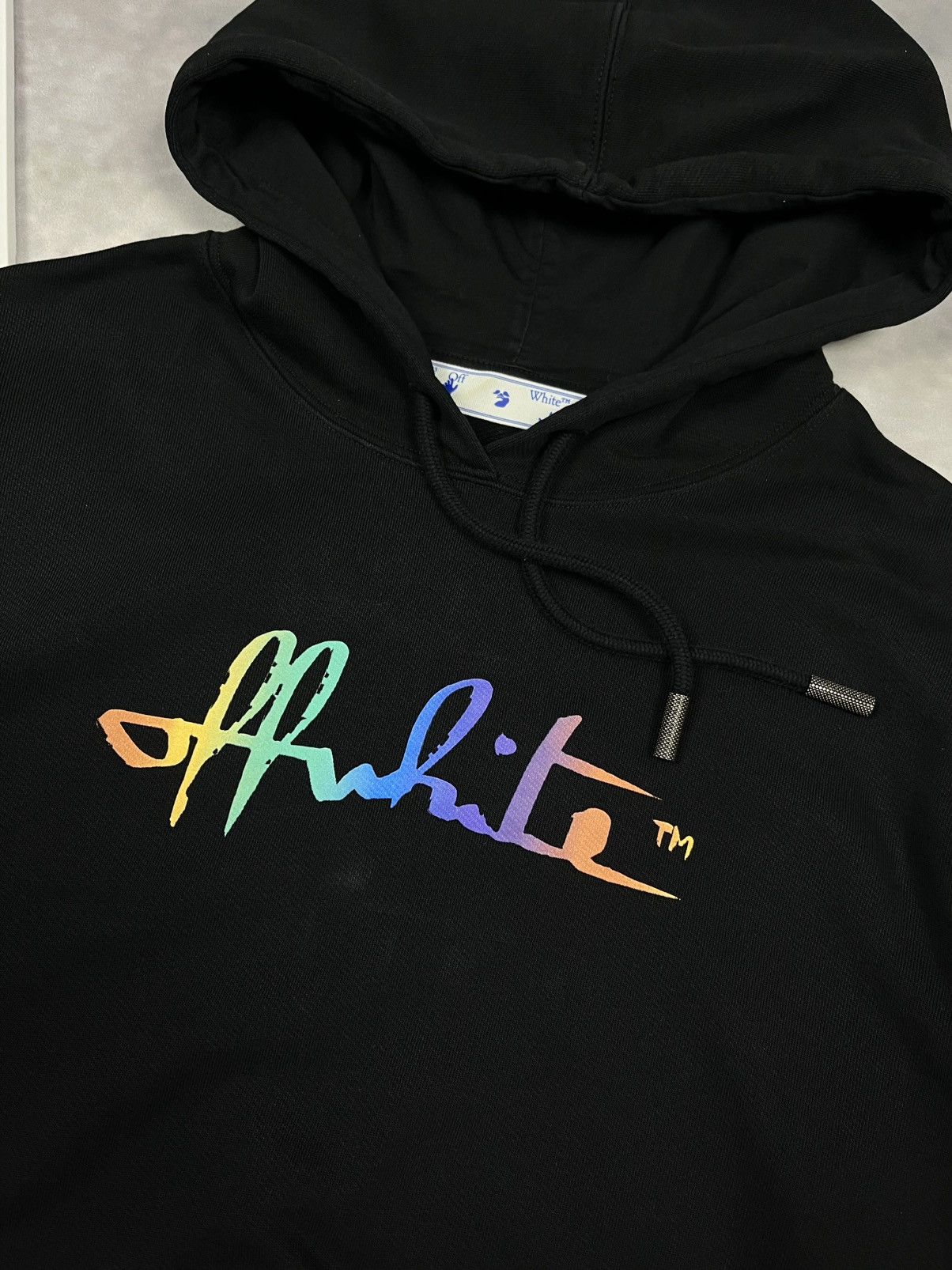 Off-White Off-White Rainbow Gradient Script Logo Cropped Hoodie XS Size XS / US 0-2 / IT 36-38 - 3 Thumbnail