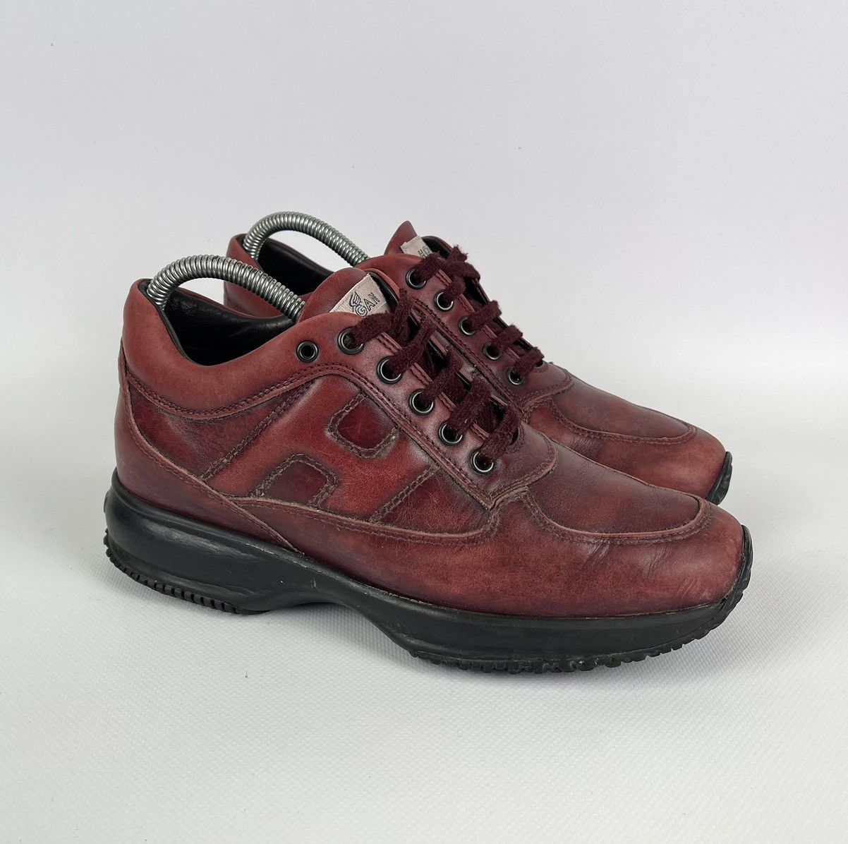 Designer Hogan Interactive Leather Sneakers Shoes Womens Size US7 Red Size US 7 / IT 37 - 1 Thumbnail