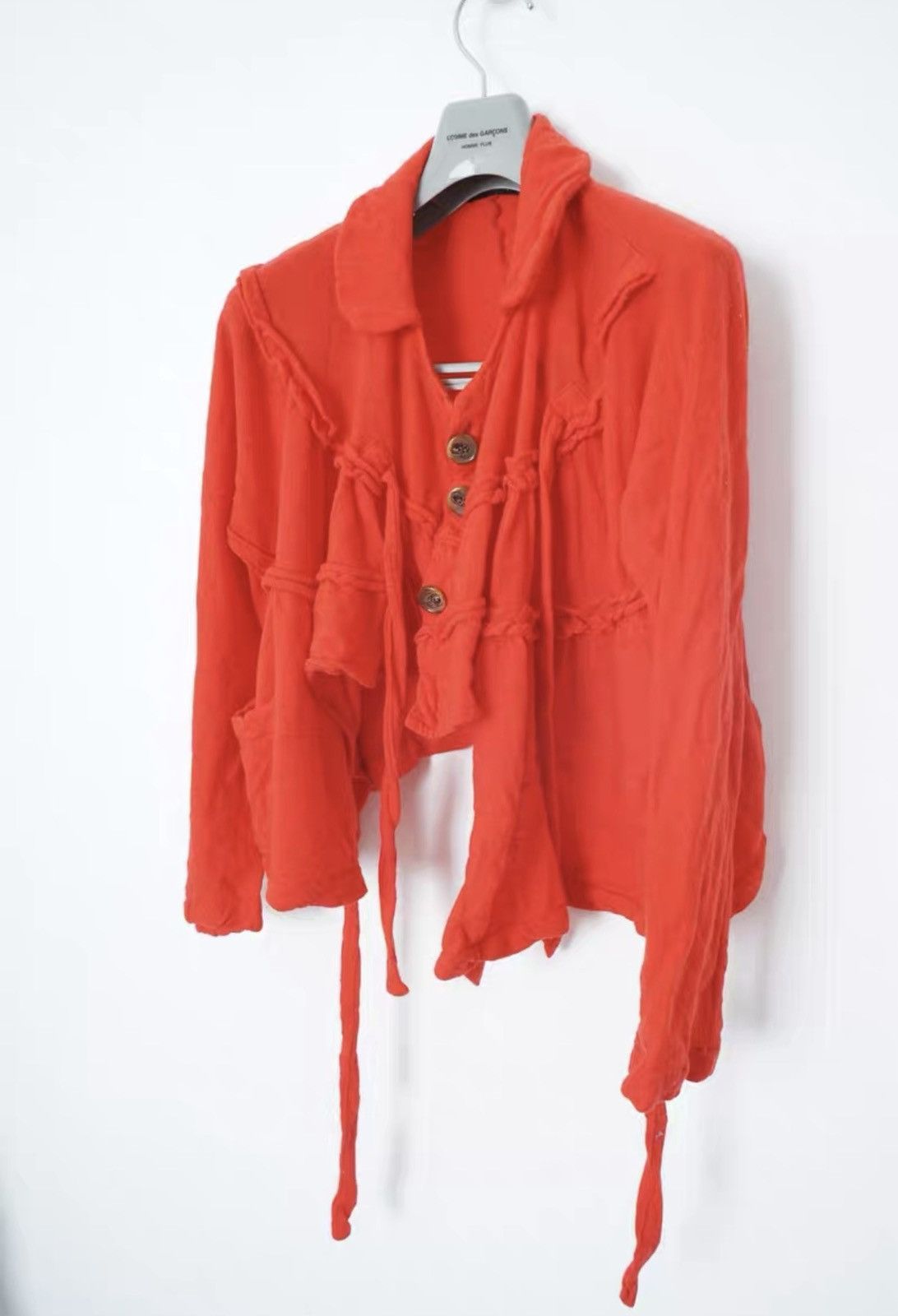 Comme des Garcons Comme des Garçons Round Collar Tie Short Wool Coat Size US M / EU 48-50 / 2 - 1 Thumbnail