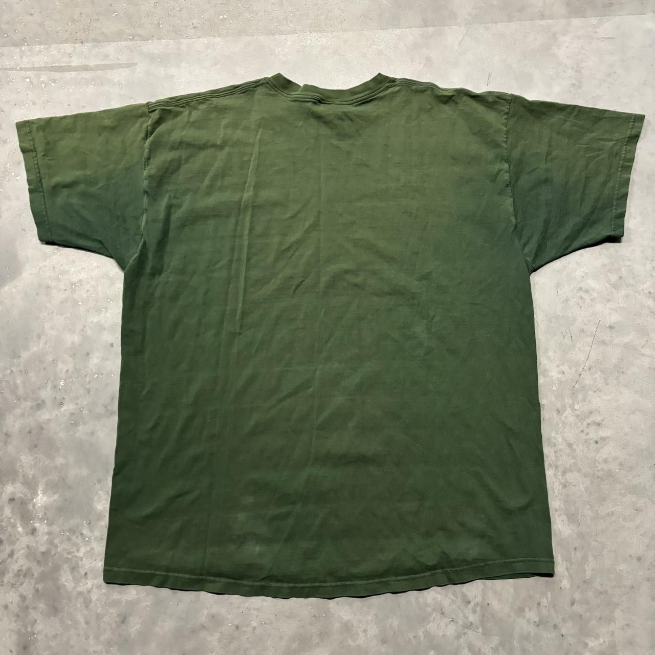 Japanese Brand × Vintage Crazy Vintage 90s Sunfaded Green Botson City Graphic Tee! Size US XXL / EU 58 / 5 - 4 Thumbnail